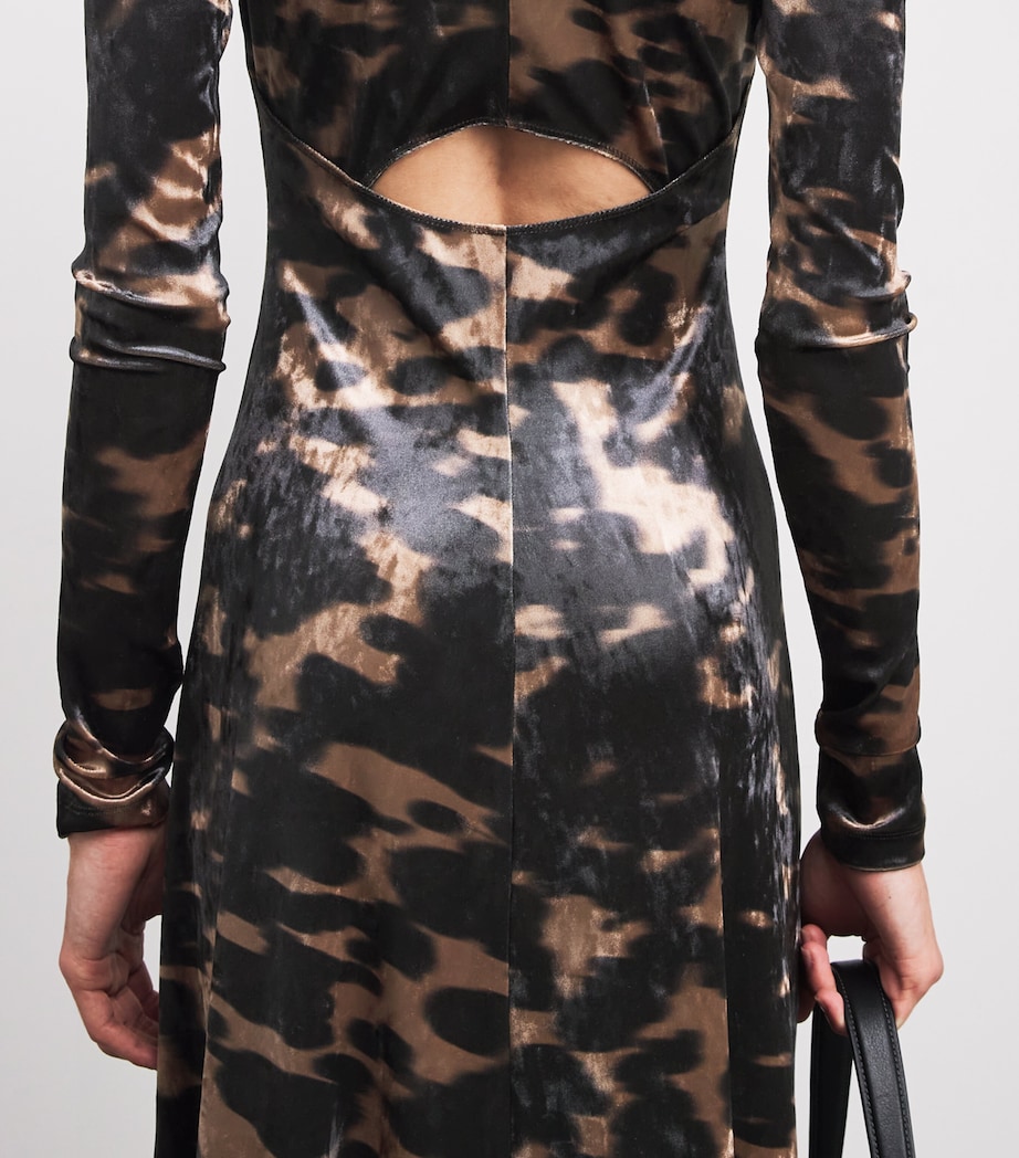 Stretch-Velvet Jynx Midi Dress MIDNIGHT MOCHA BROWN Image 6