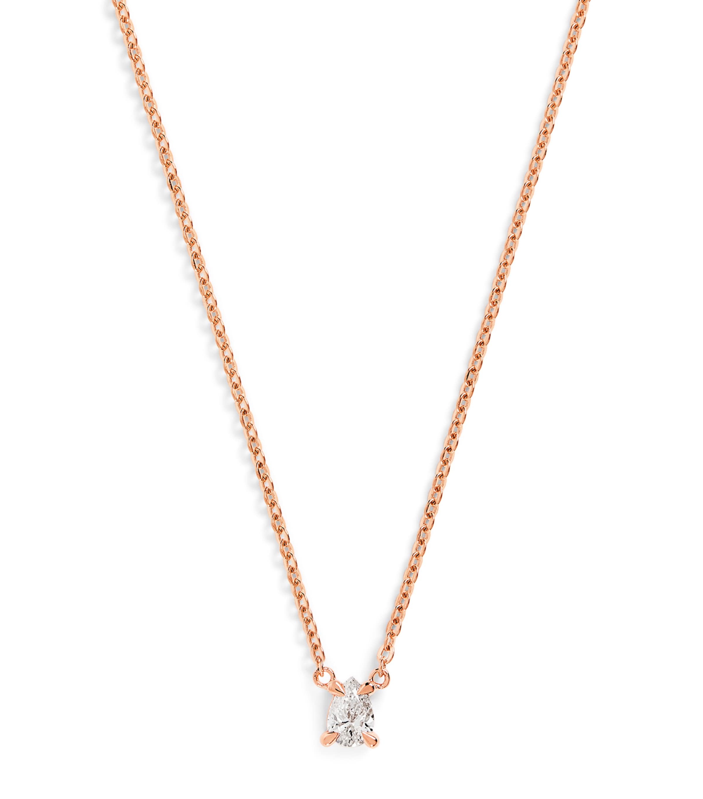 Harrods Rose Gold And Diamond Pendant Necklace In Gold