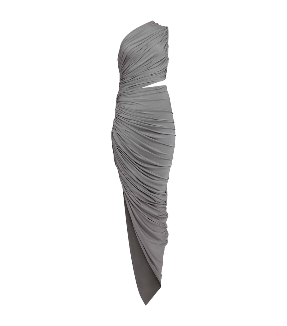 Gathered Asymmetric Midi Dress ECRU Image 1