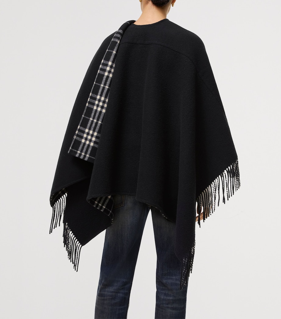 Burberry Wool Fringe Blanket Cape Blackcalico Image 3