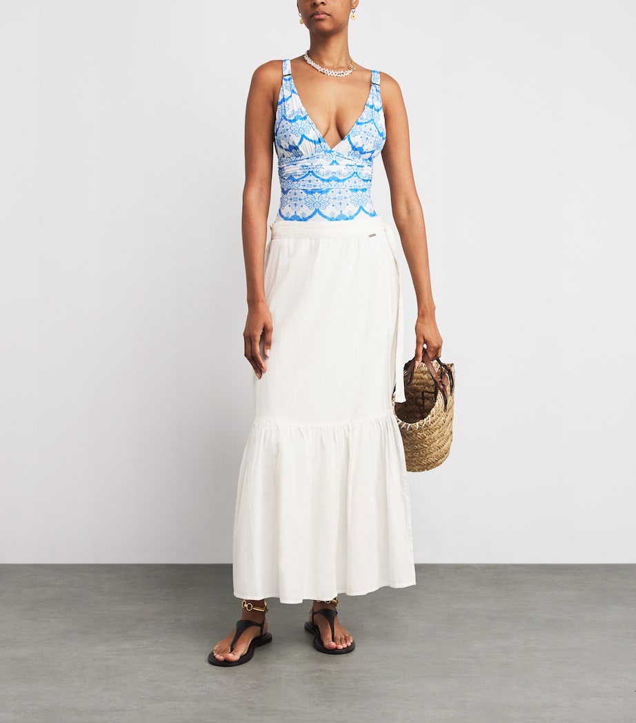 Cotton-Linen Monroe Maxi Skirt WHITE4 Image 2