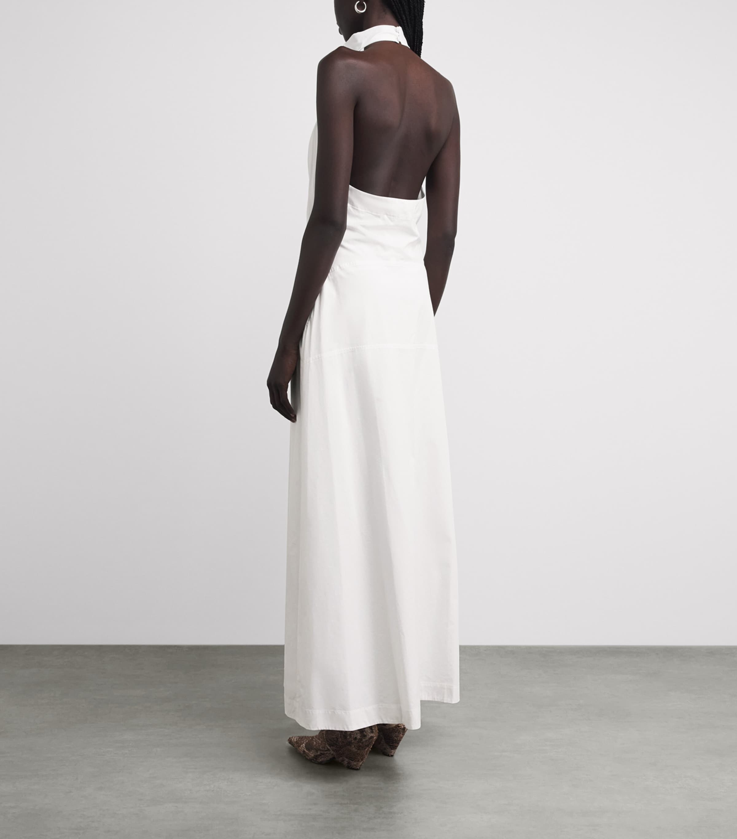 CAMILLA AND MARC Womens Halterneck Grace Maxi Dress Lwht White Image 4