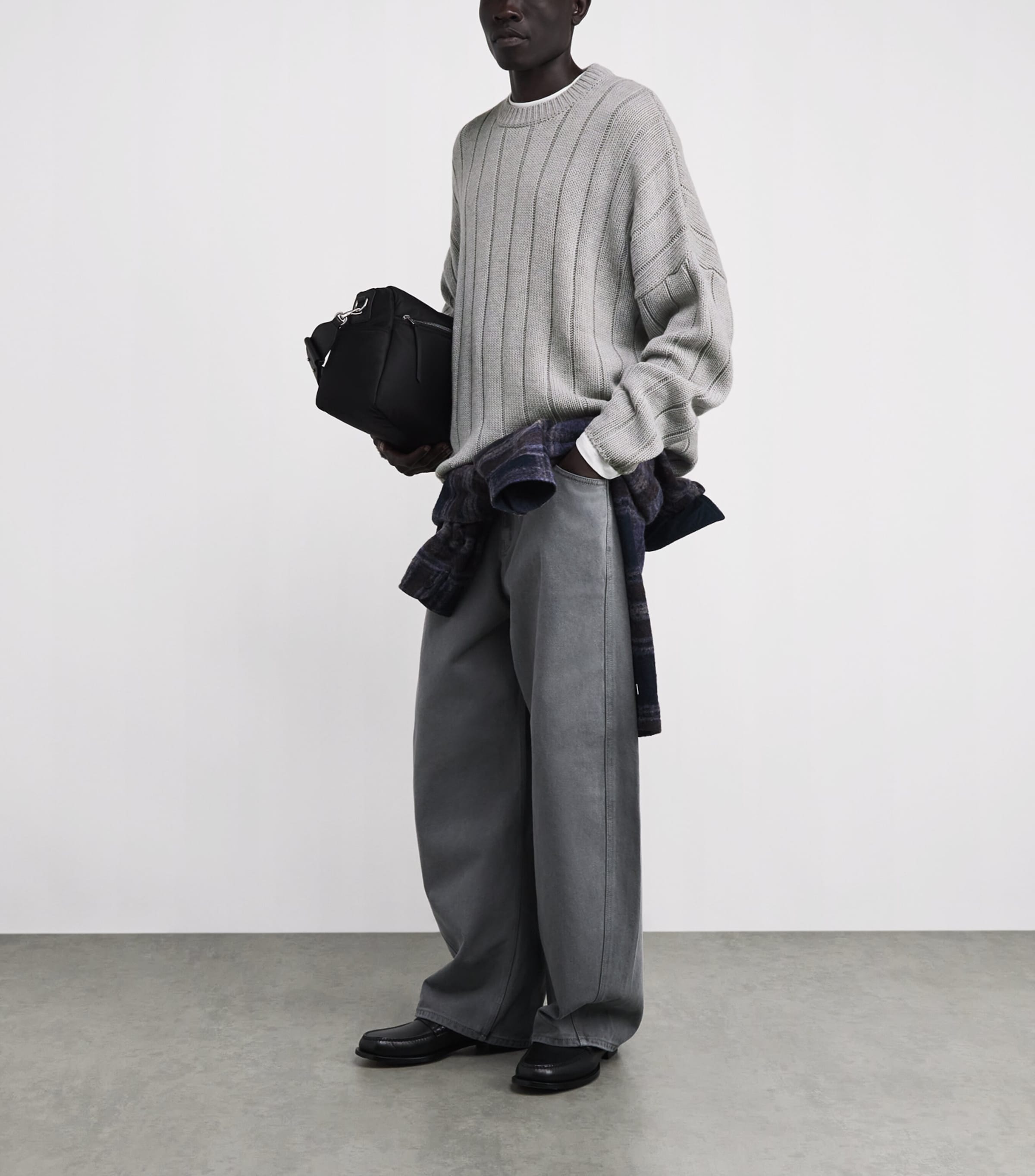 Wool-Blend Large-Rib Sweater GREY Image 2