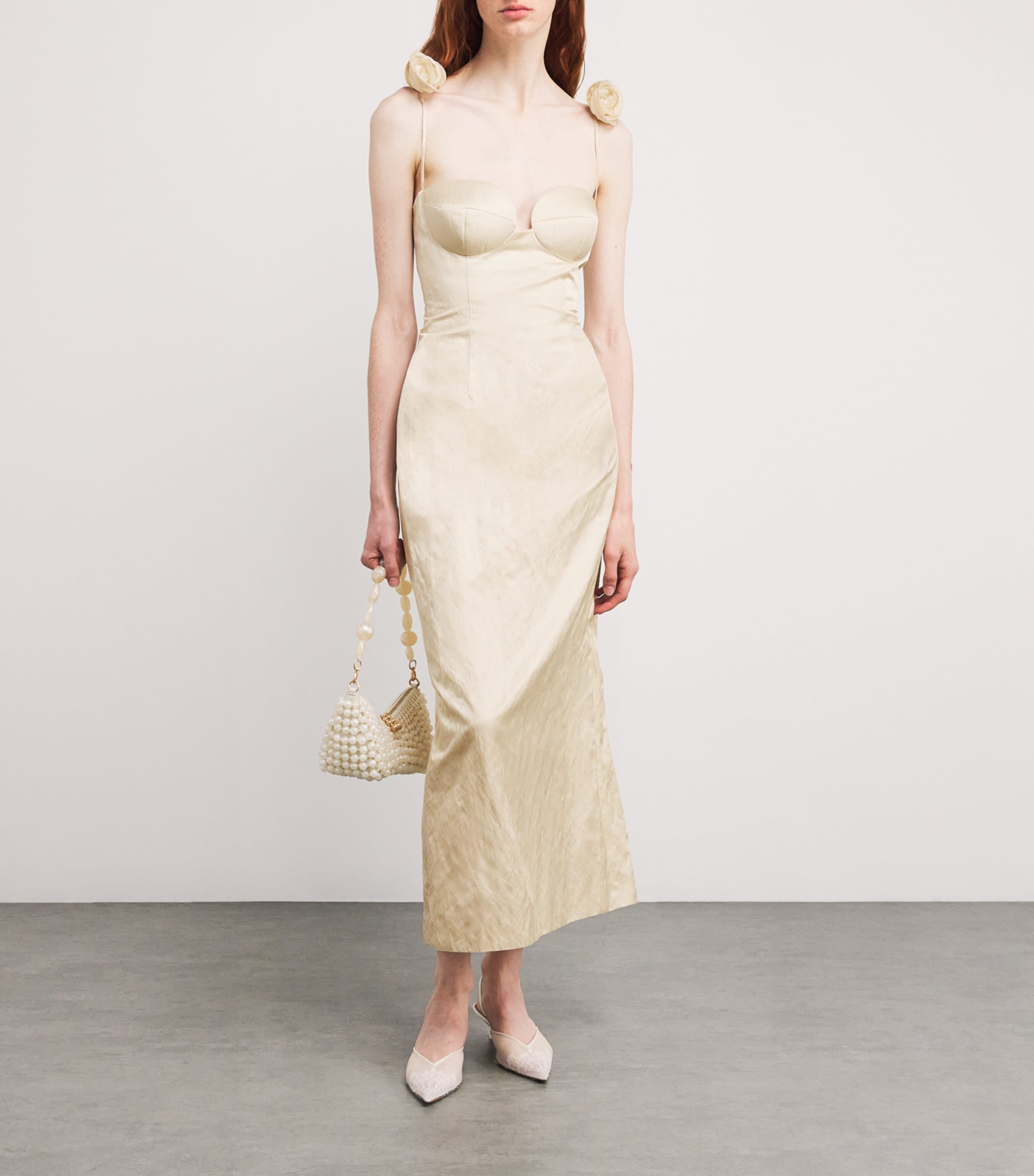 Magda Butrym Cotton-Blend Bustier Midi Dress | Harrods UK
