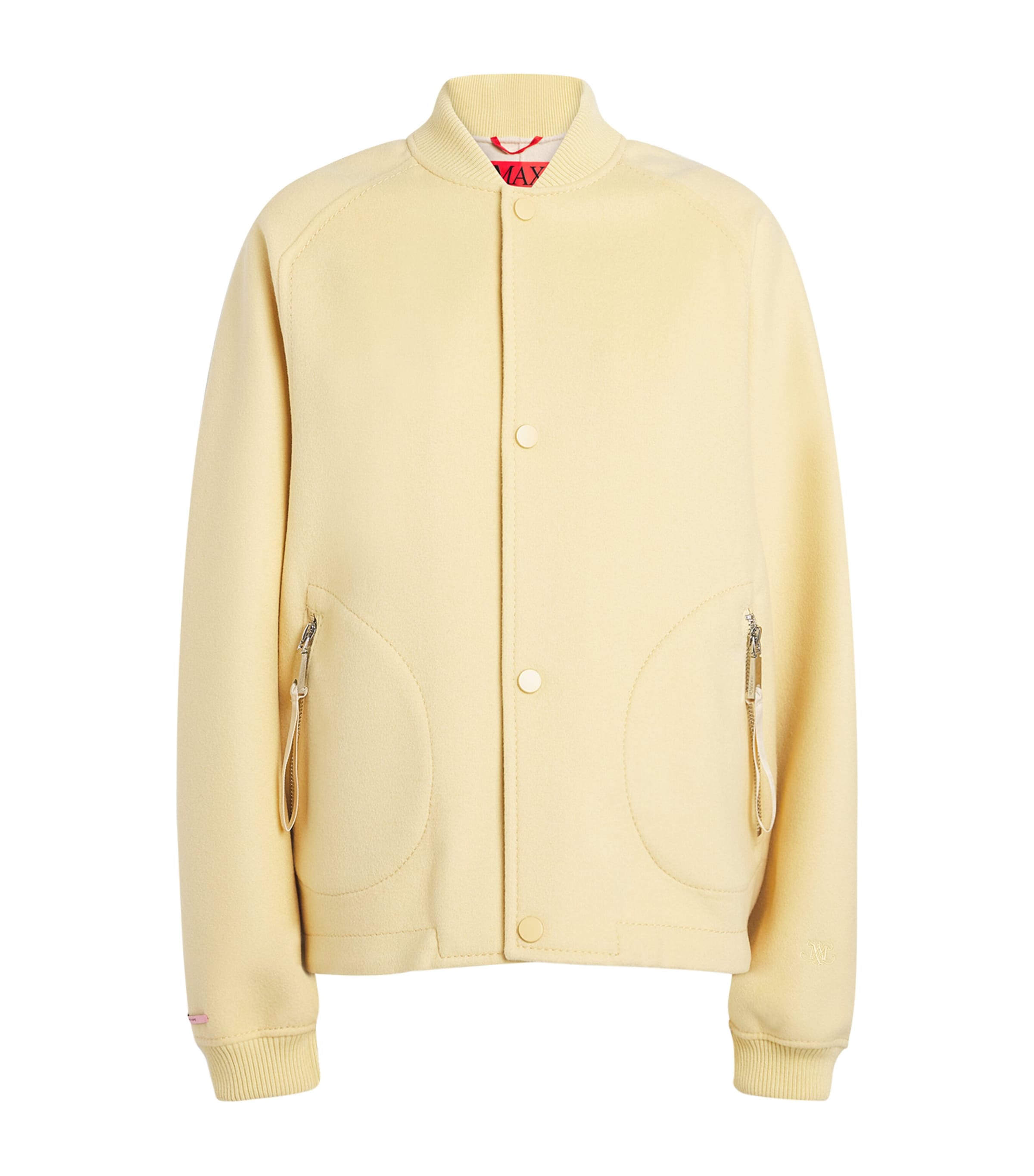 Max & Co Virgin Wool Bomber Jacket In Neutral