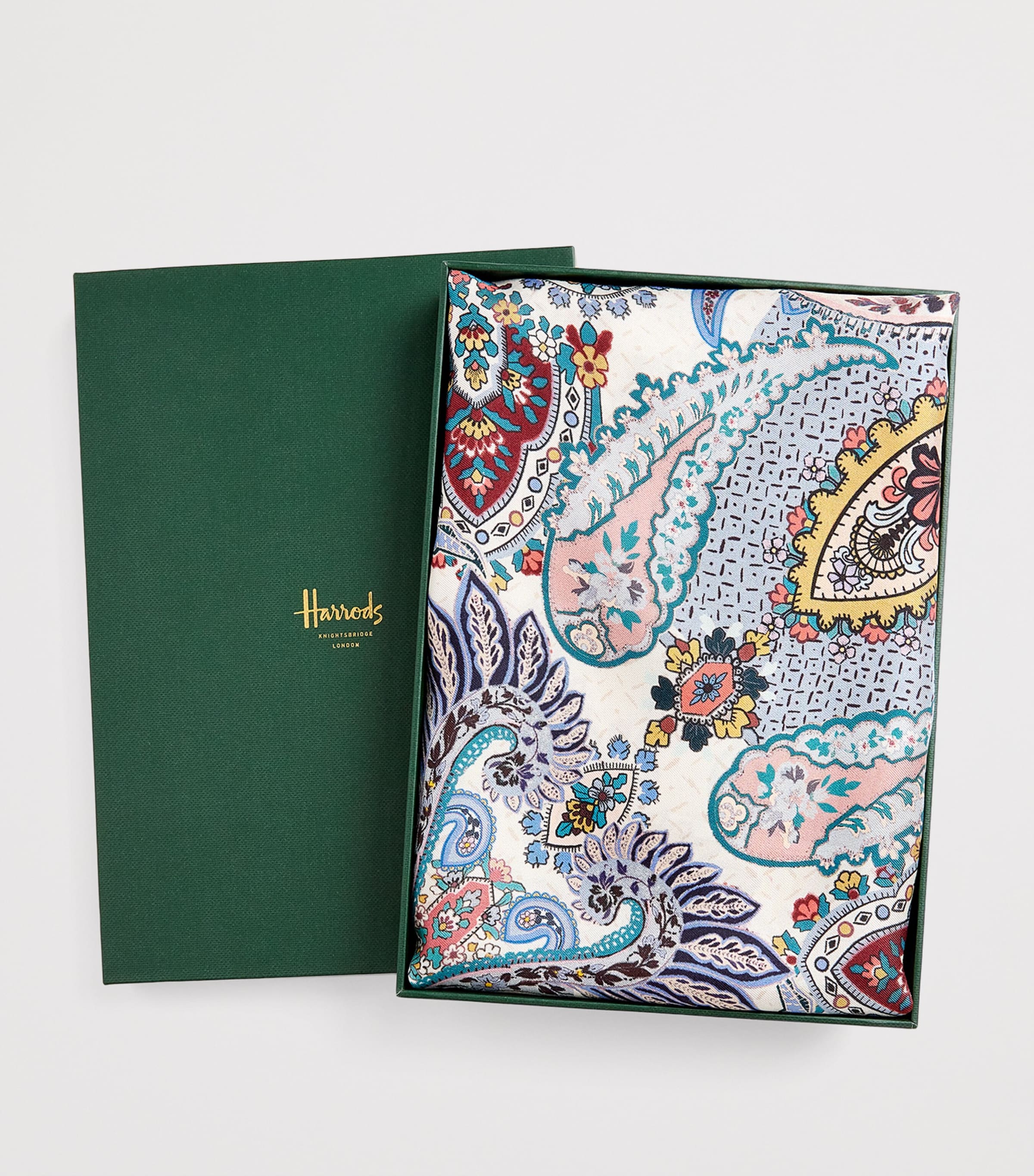 Harrods Silk Paisley Scarf In Multi