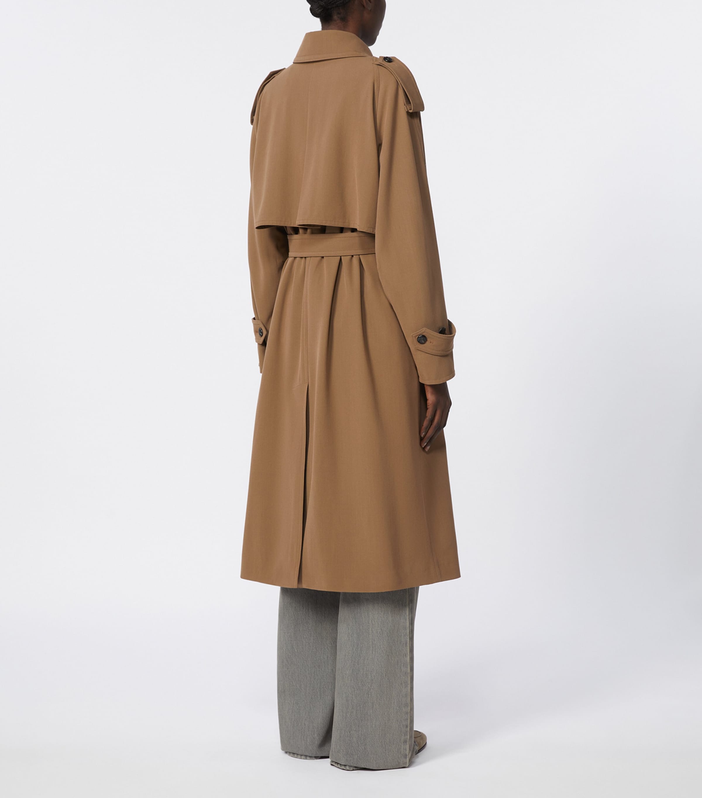 Virgin Wool Trench Coat BROWN Image 4