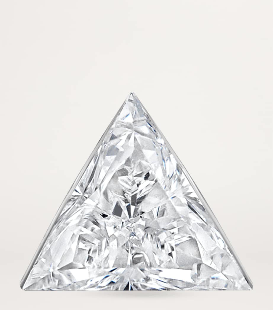 White Gold Invisible Set Triangle Diamond Threaded Stud Earring (4mm) WHITE GOLD Image 3