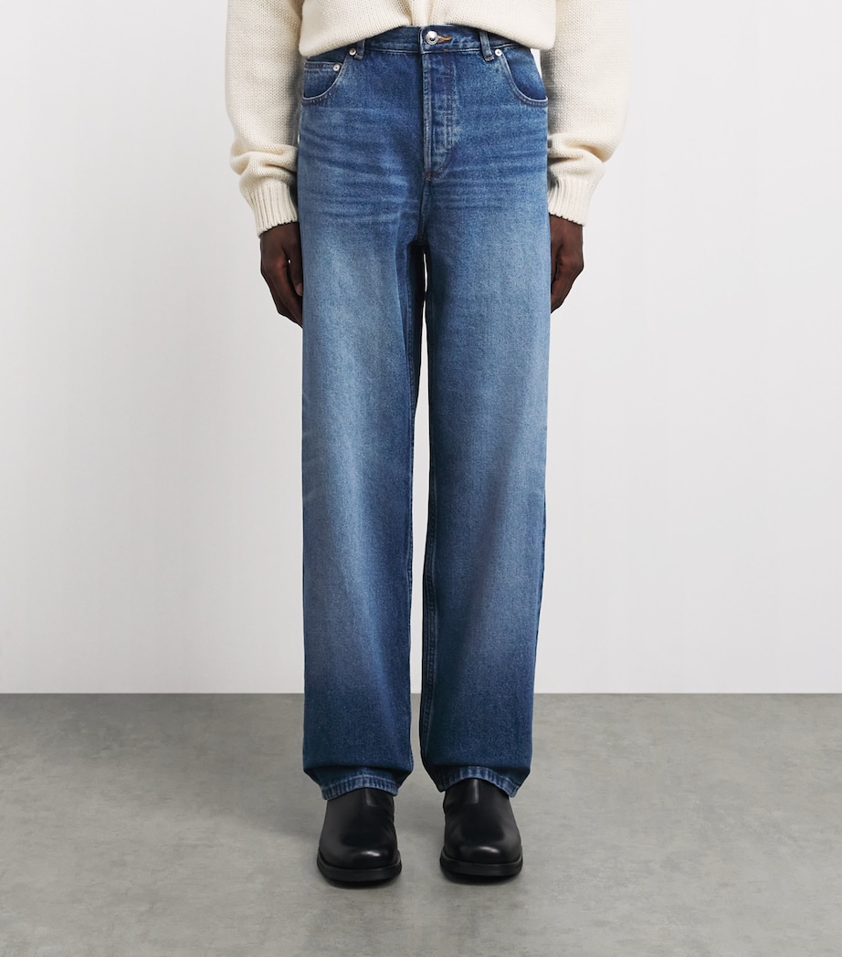 A.P.C. Mens Fairfax Wide-Leg Jeans Ial Washed Indigo Image 4