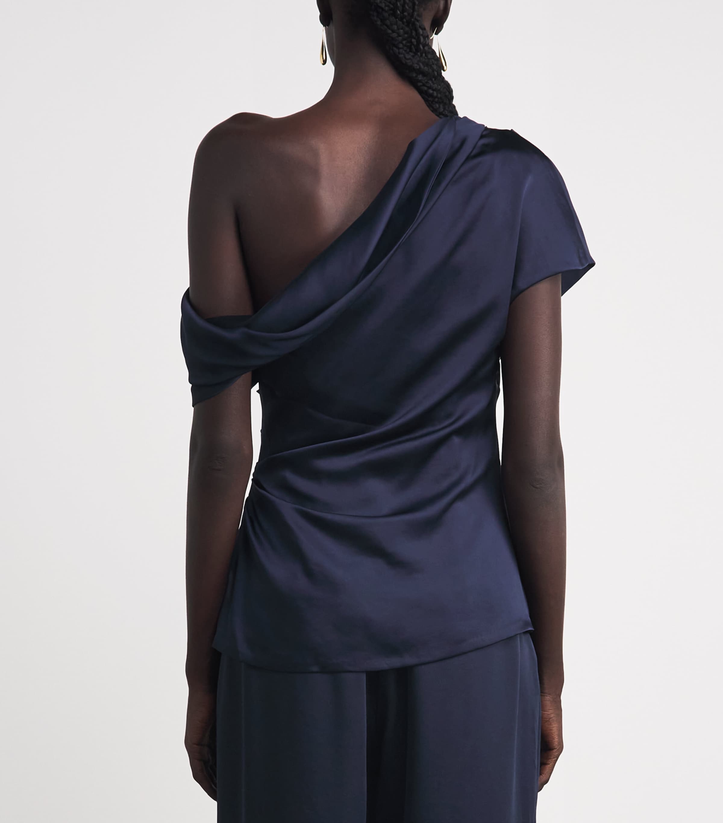 Simkhai Womens Phoebe Off-Shoulder Top Midnight Image 5