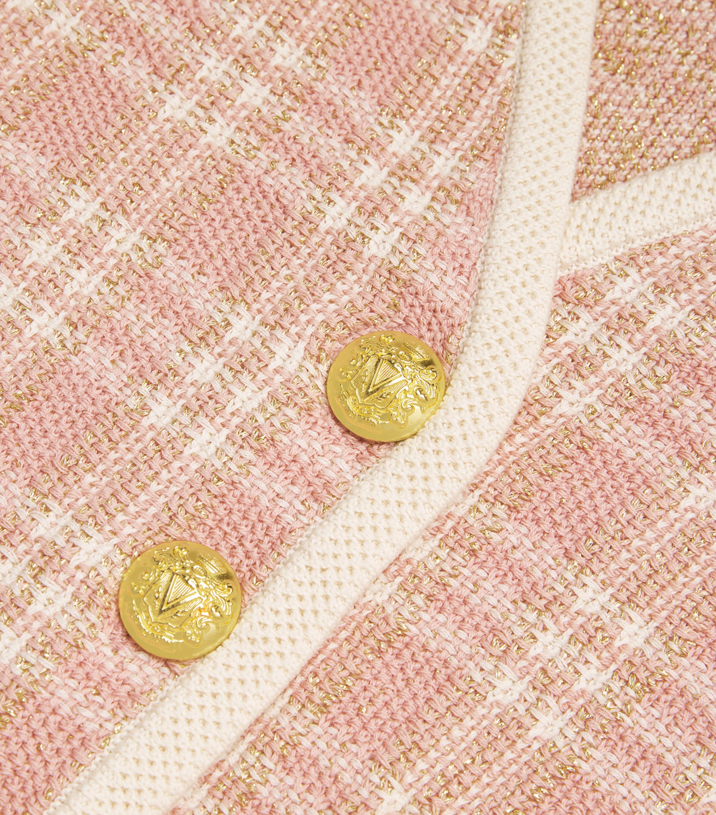 Veronica Beard Womens Check Claudine Cardigan Off Wt/pnk Cly Image 5