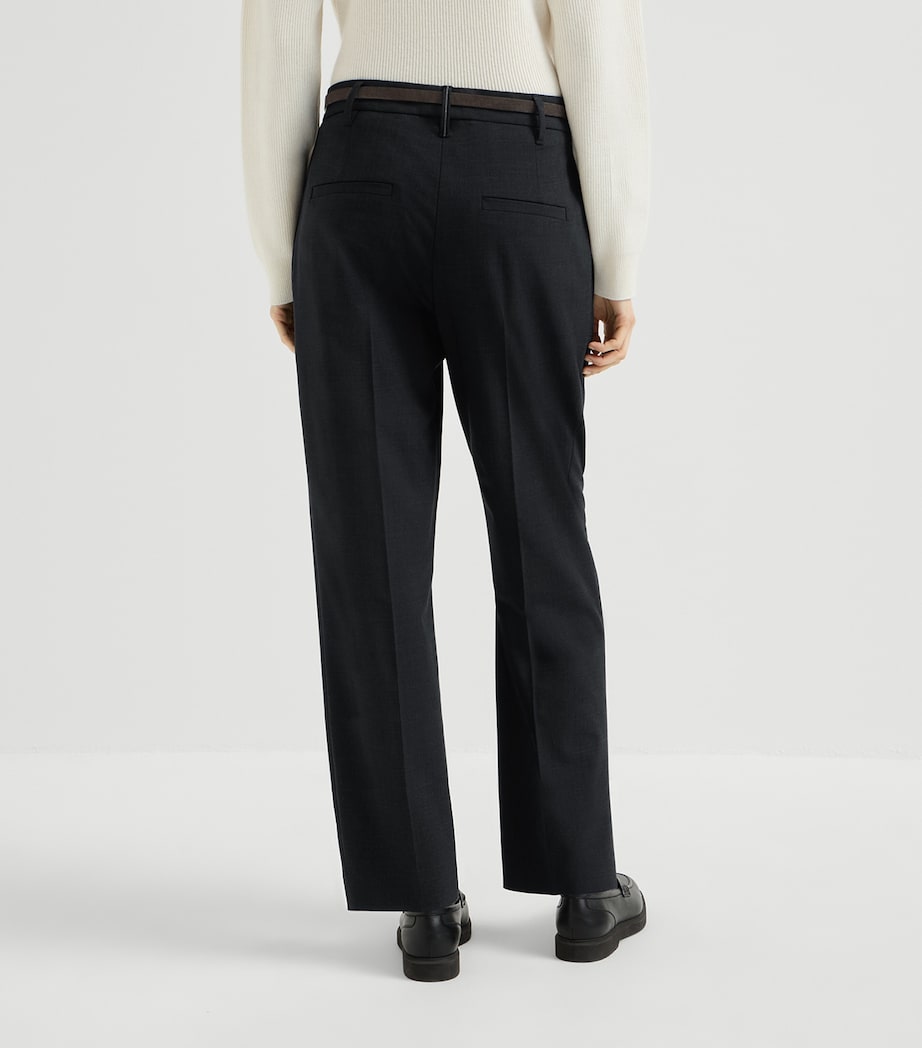 Brunello Cucinelli Womens Wool-Blend Straight Trousers Image 5
