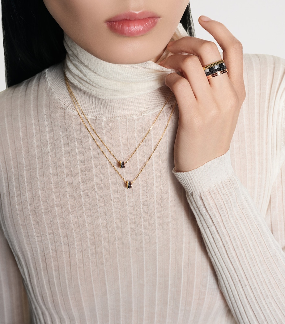 Extra Small Mixed Gold and Diamond Quatre Classique Pendant MULTI Image 2