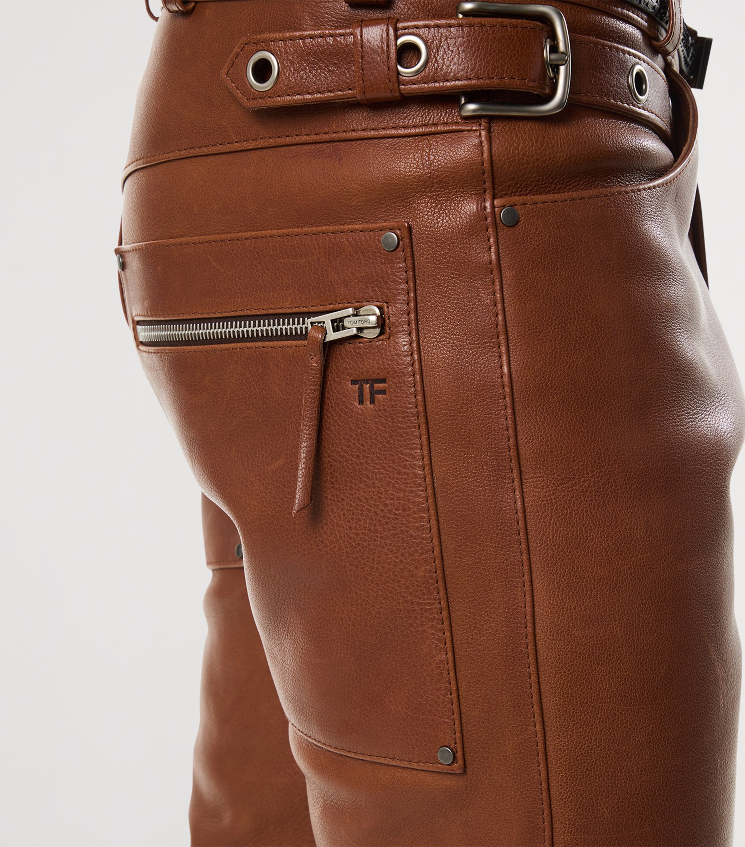 Leather Embellished Trousers KB453 Image 3