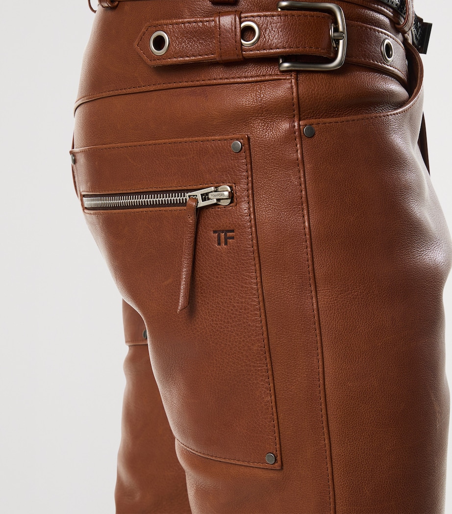 Leather Embellished Trousers KB453 Image 3
