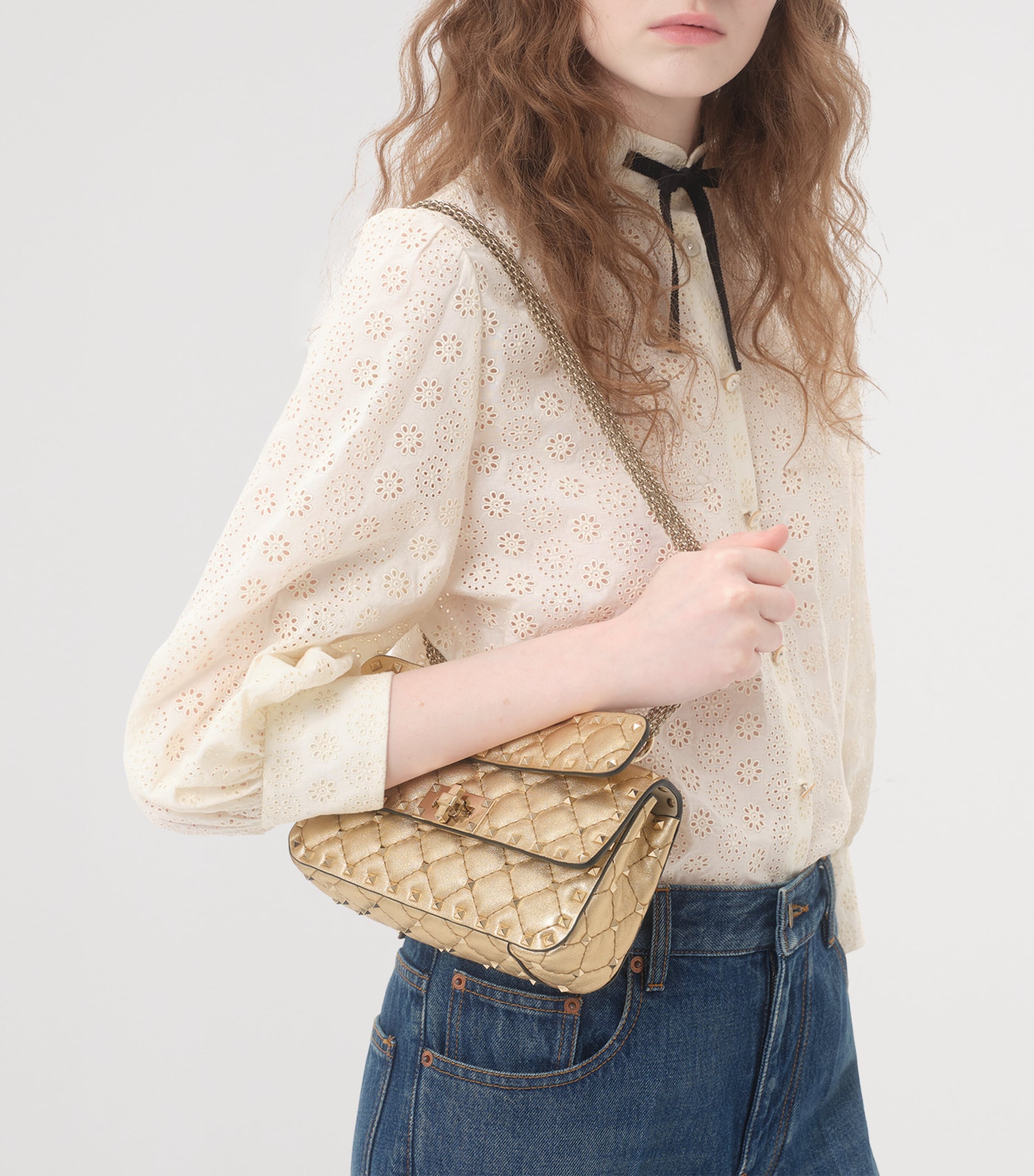 Valentino Garavani Leather Rockstud Spike Shoulder Bag
