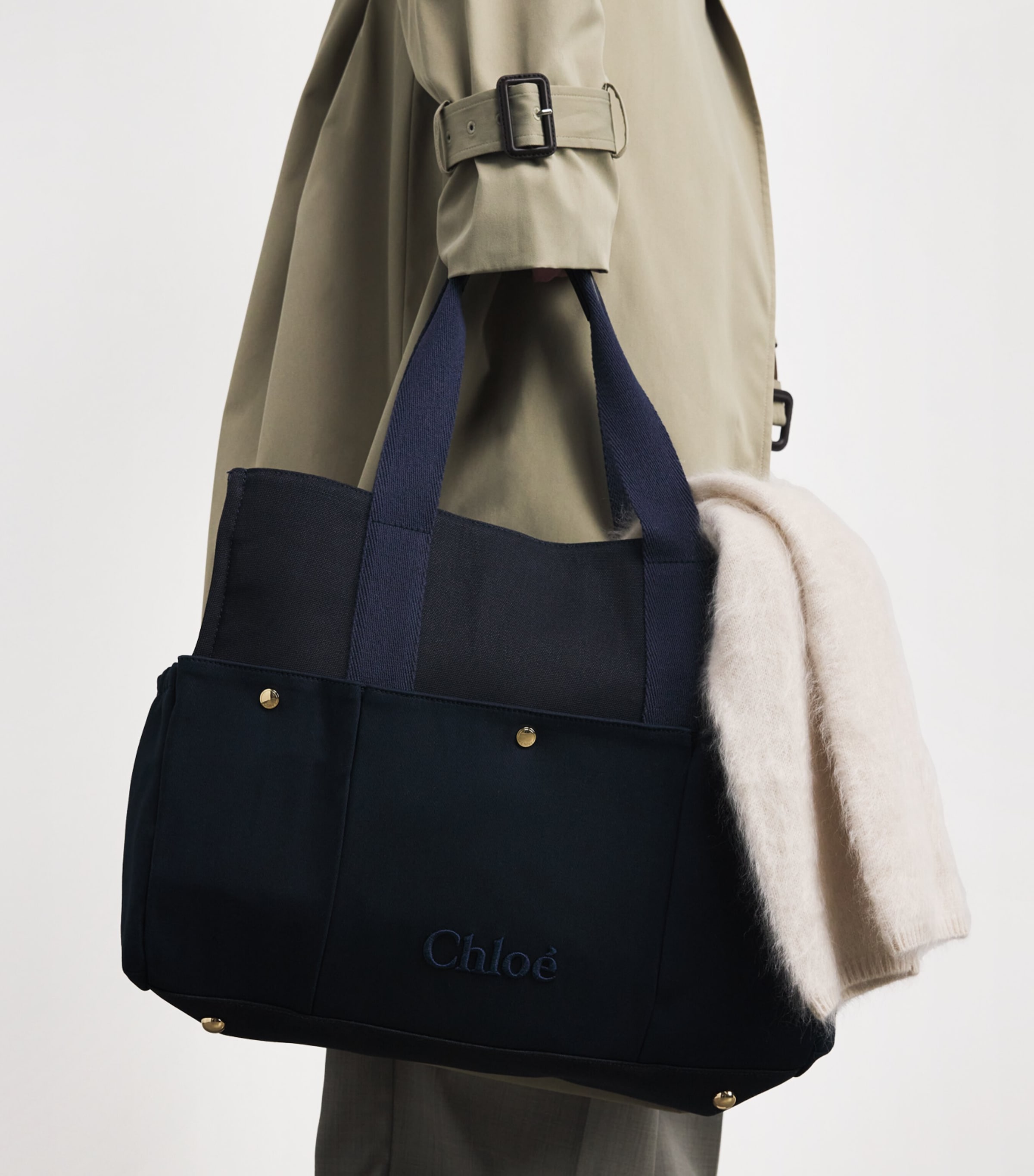 Canvas Logo Changing Bag NAVY Image 5