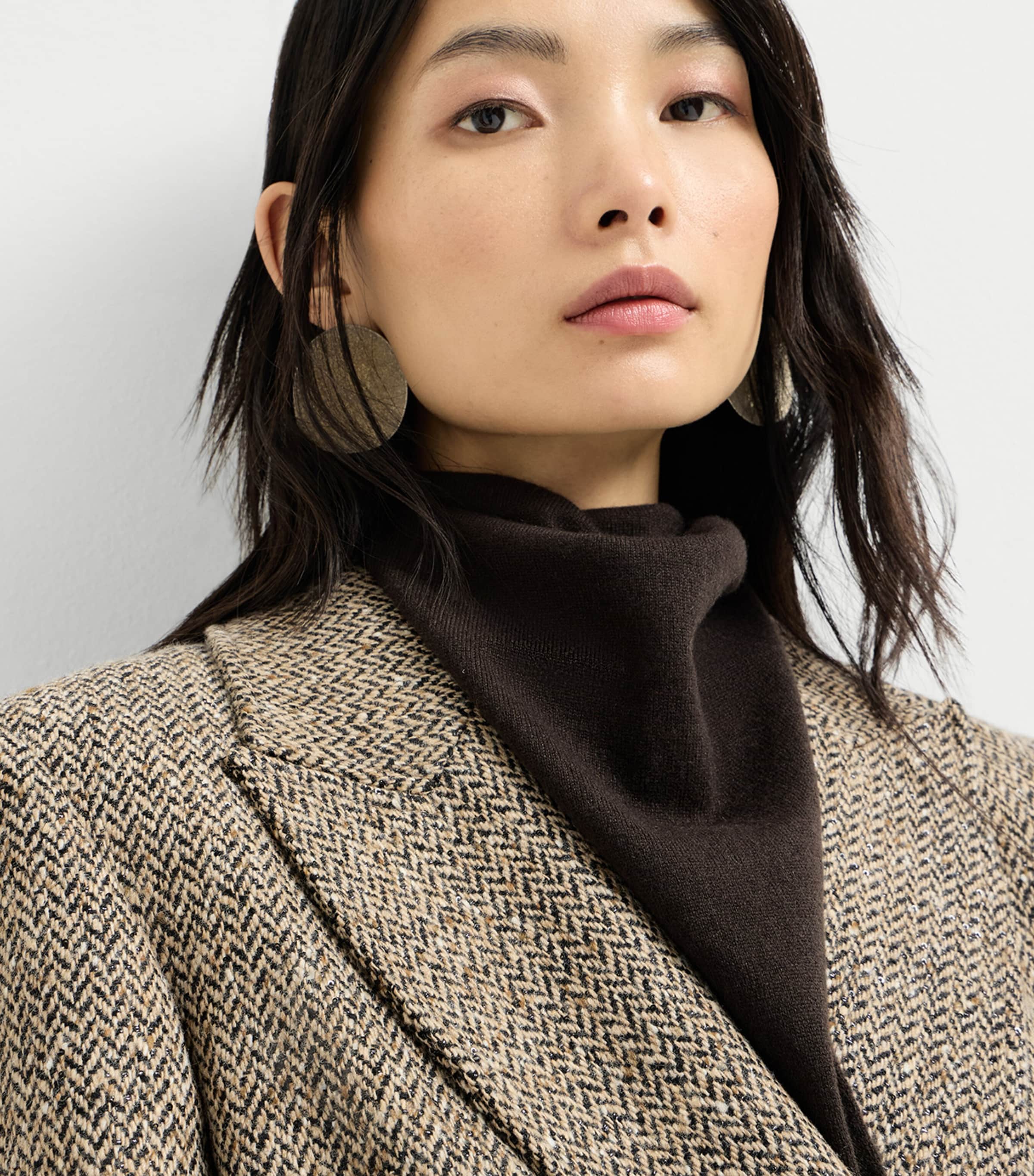 Brunello Cucinelli Womens Cashmere Scarf Coffee Image 3