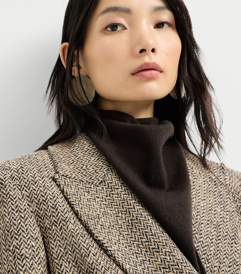 Brunello Cucinelli Womens Cashmere Scarf Coffee Image 3