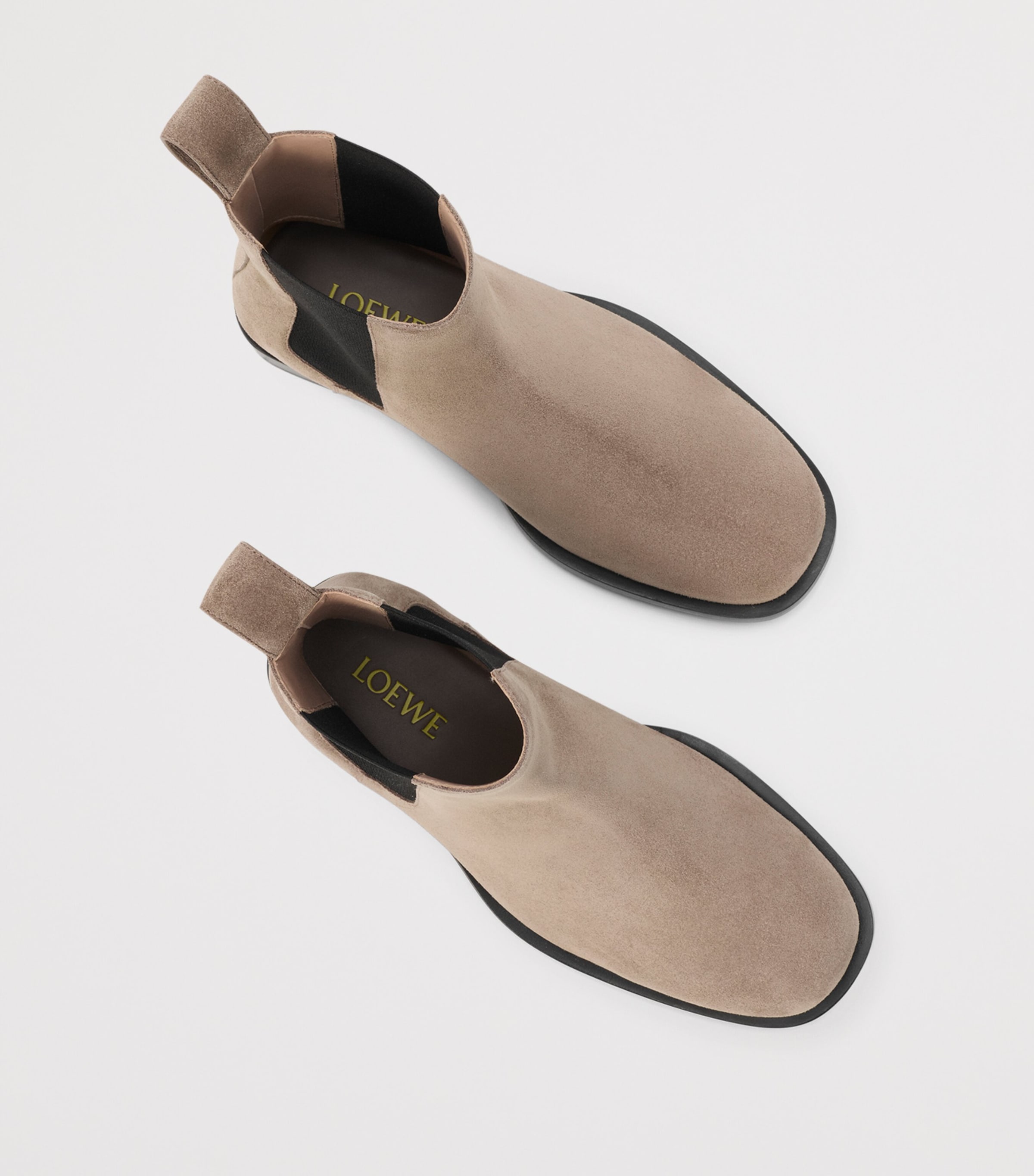 LOEWE Suede Bobine Chelsea Ankle Boots Hazelnut Image 3