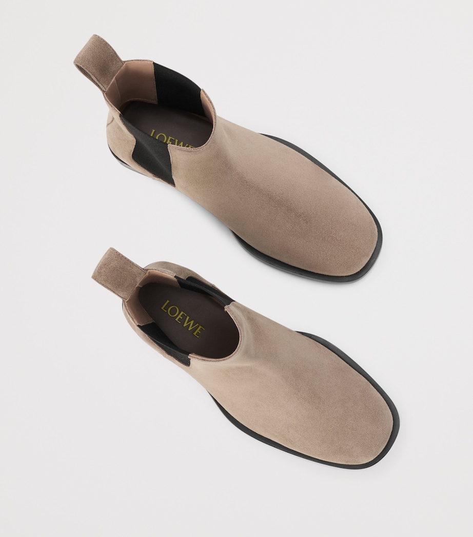 LOEWE Suede Bobine Chelsea Ankle Boots Hazelnut Image 3