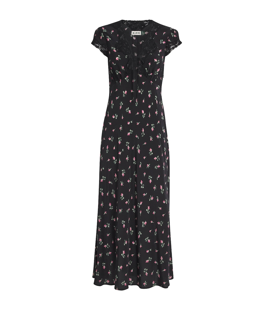 Rose Print Amary Maxi Dress SIENNA BUD BLACK Image 1