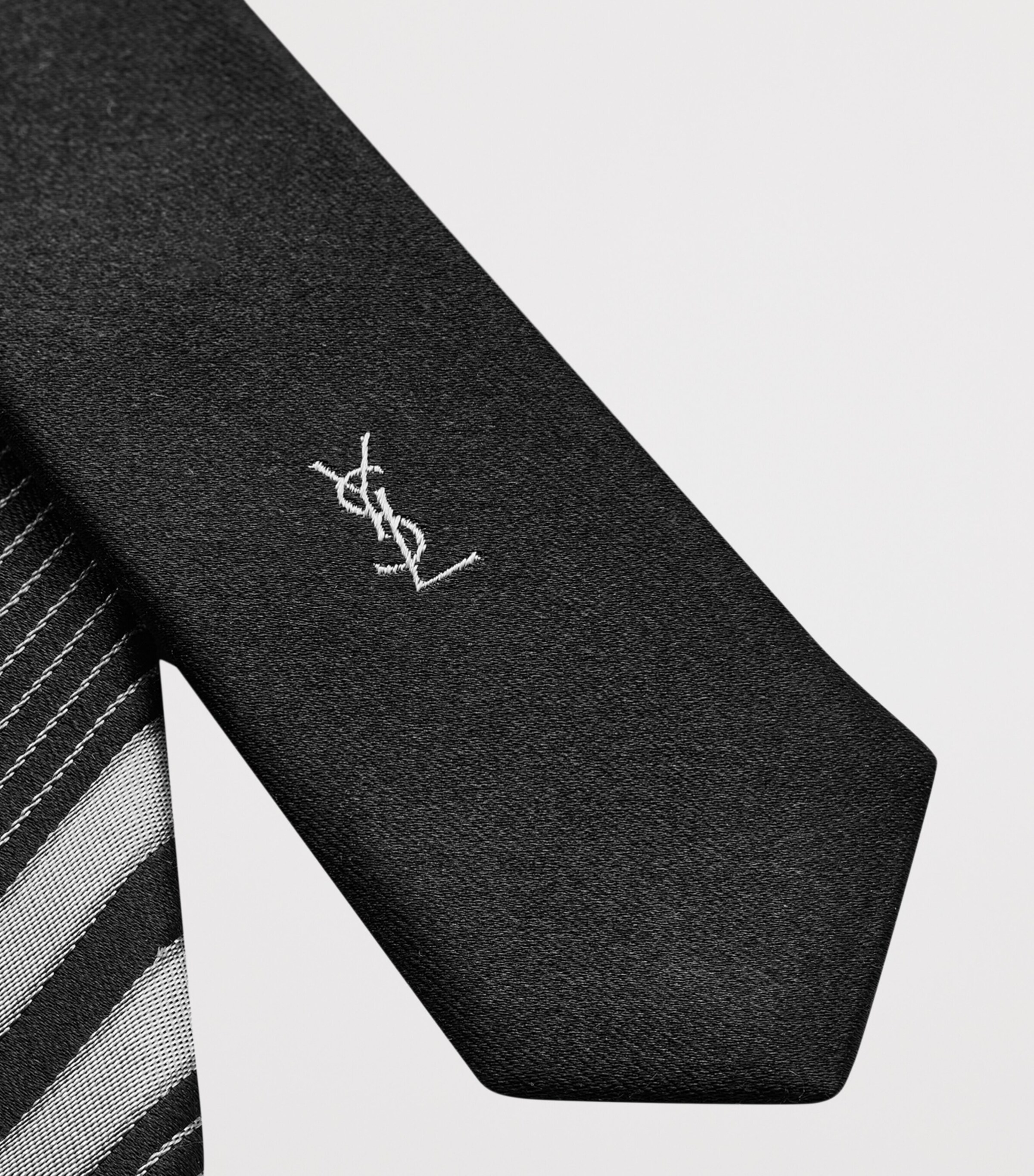 Saint Laurent Silk Striped Tie Image 4