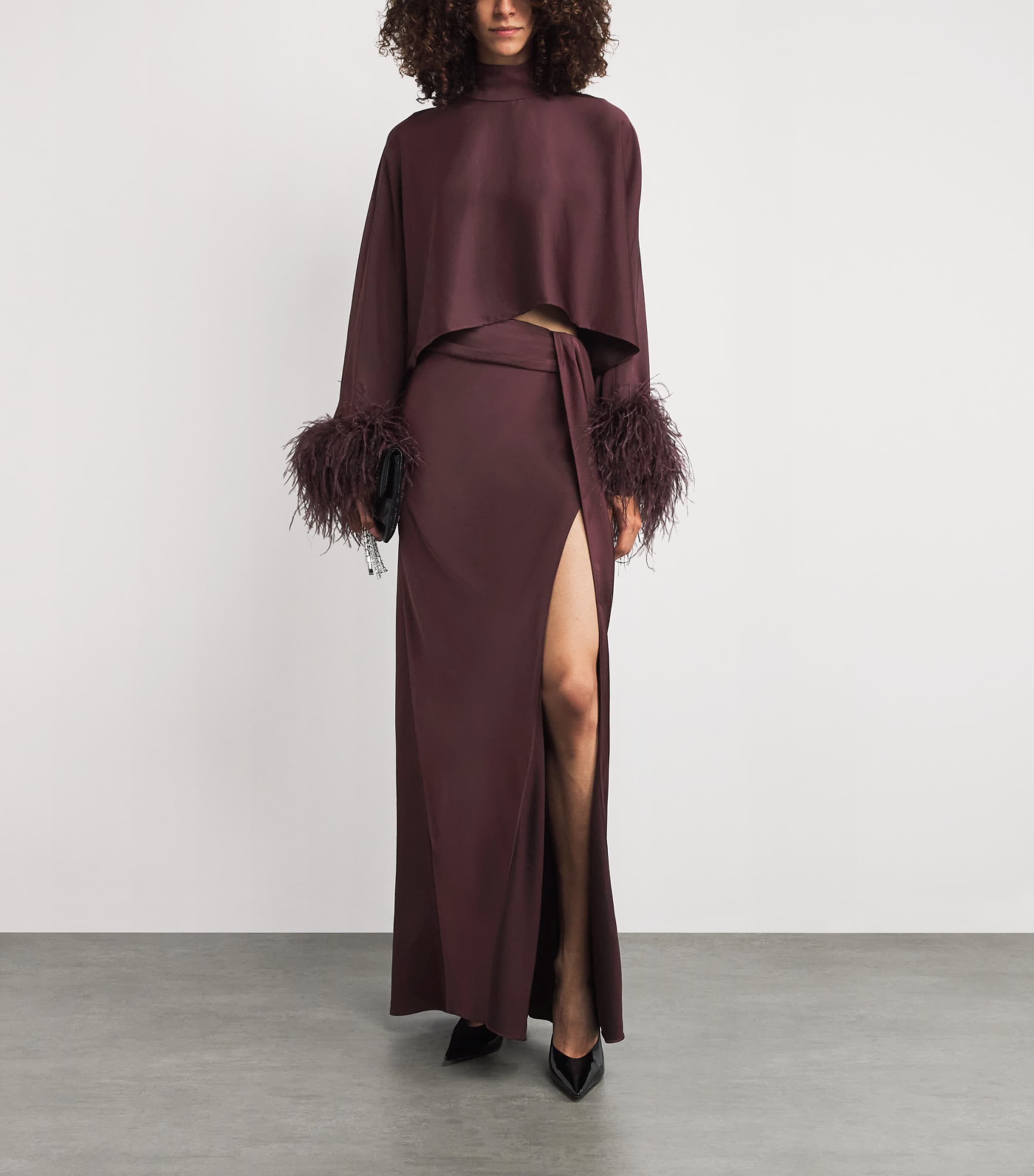 Asymmetric Maxi Skirt 946 MULBERRY Image 2