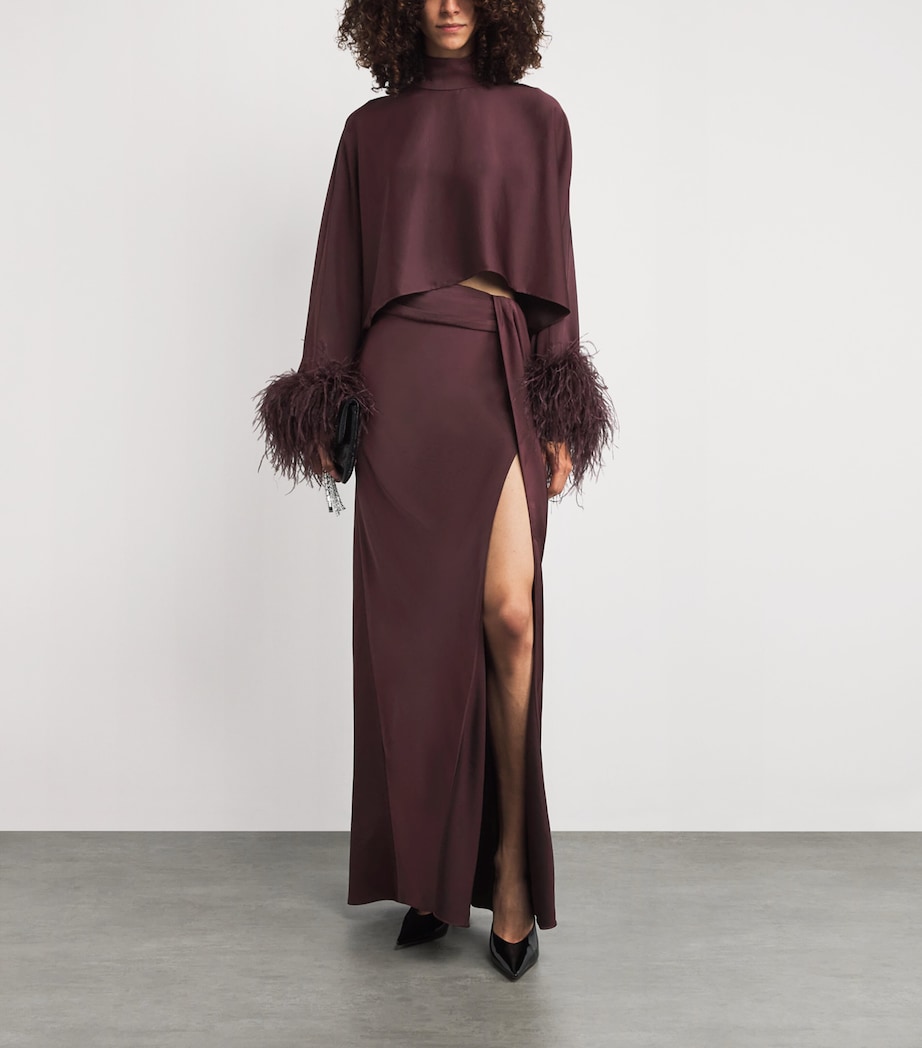 Asymmetric Maxi Skirt 946 MULBERRY Image 2