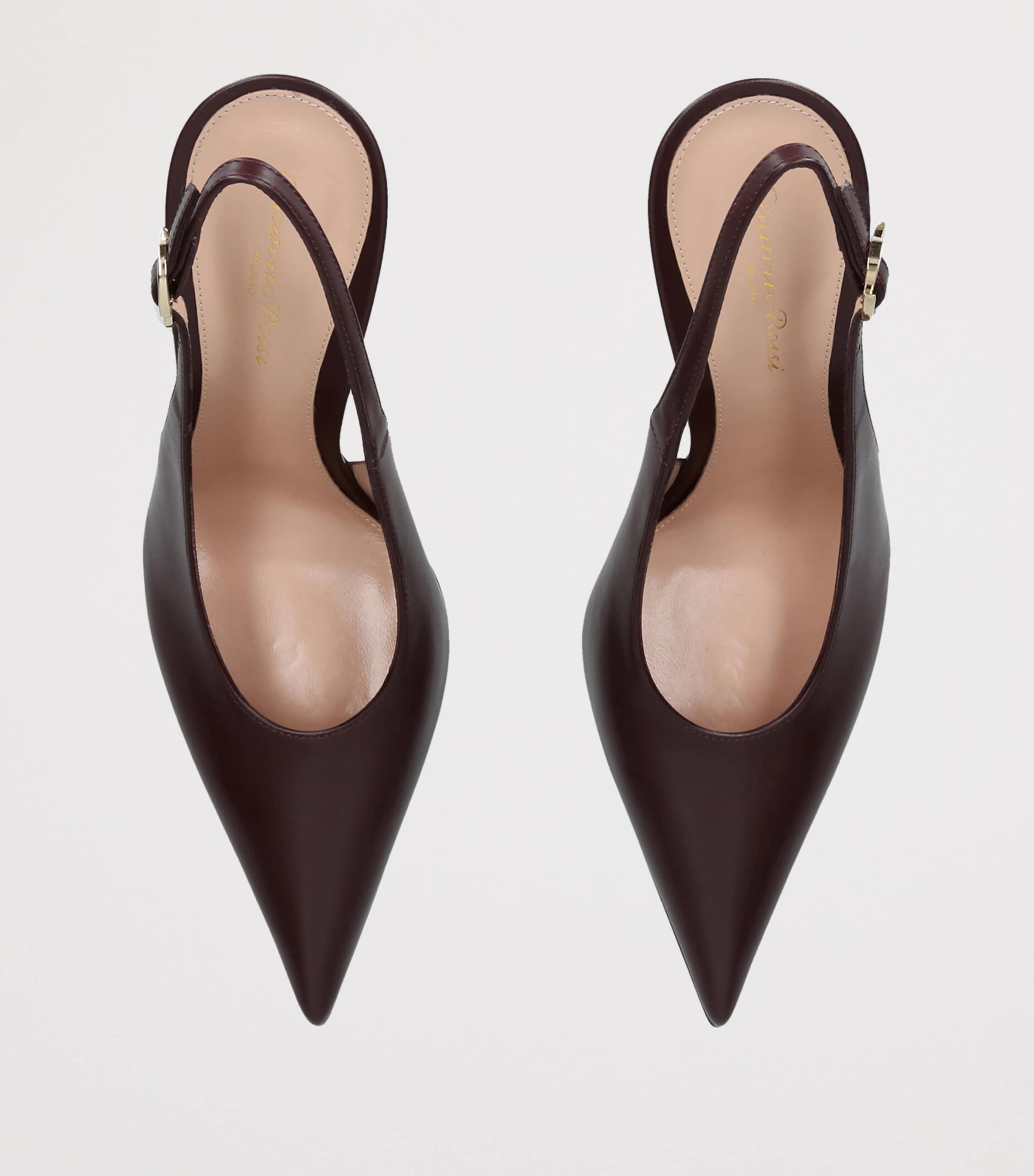 Gianvito Rossi Leather Sofia Slingback Pumps 95 Wine Image 4