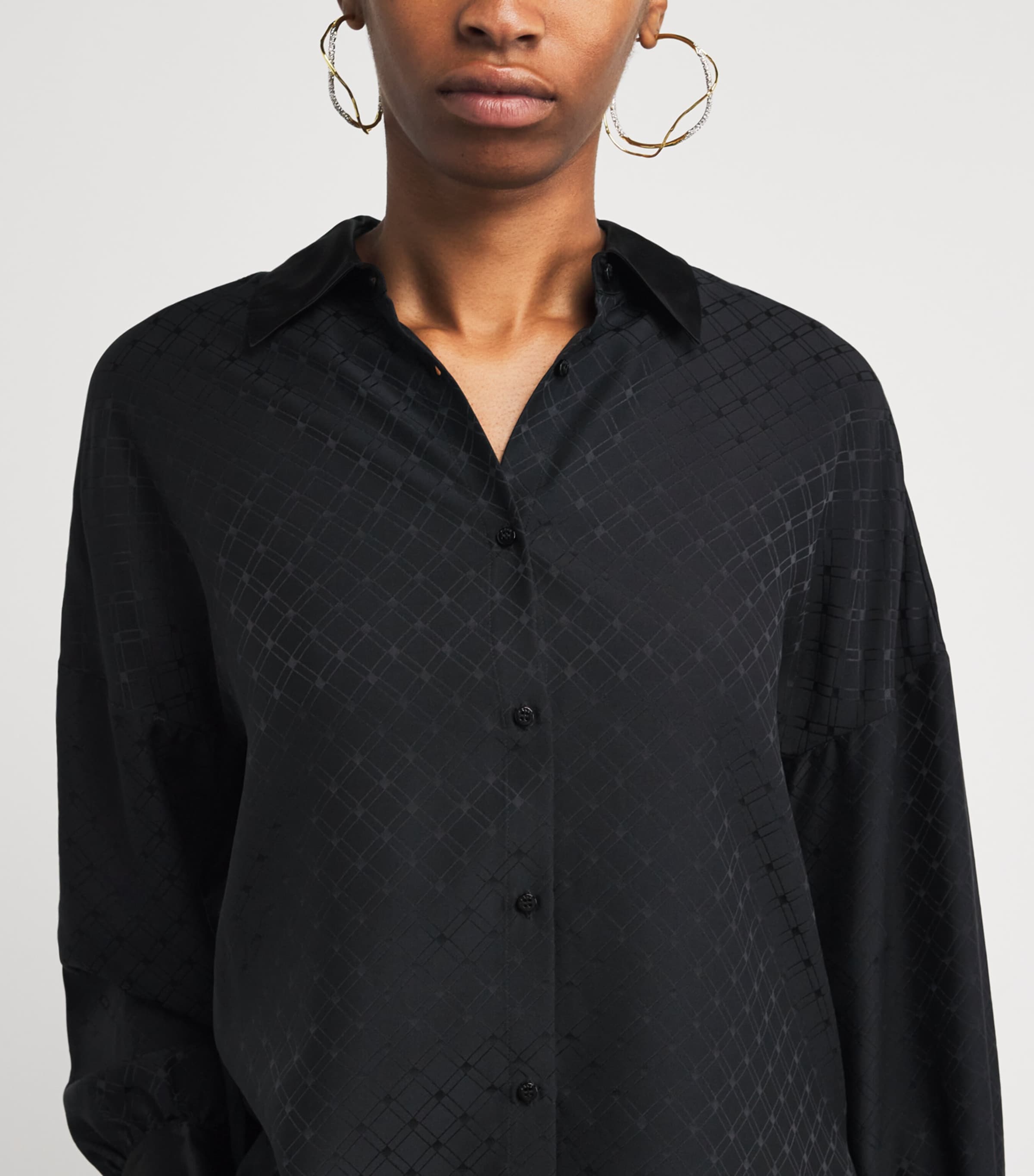 Silk Jacquard Palace Shirt 1001 NOIR Image 5