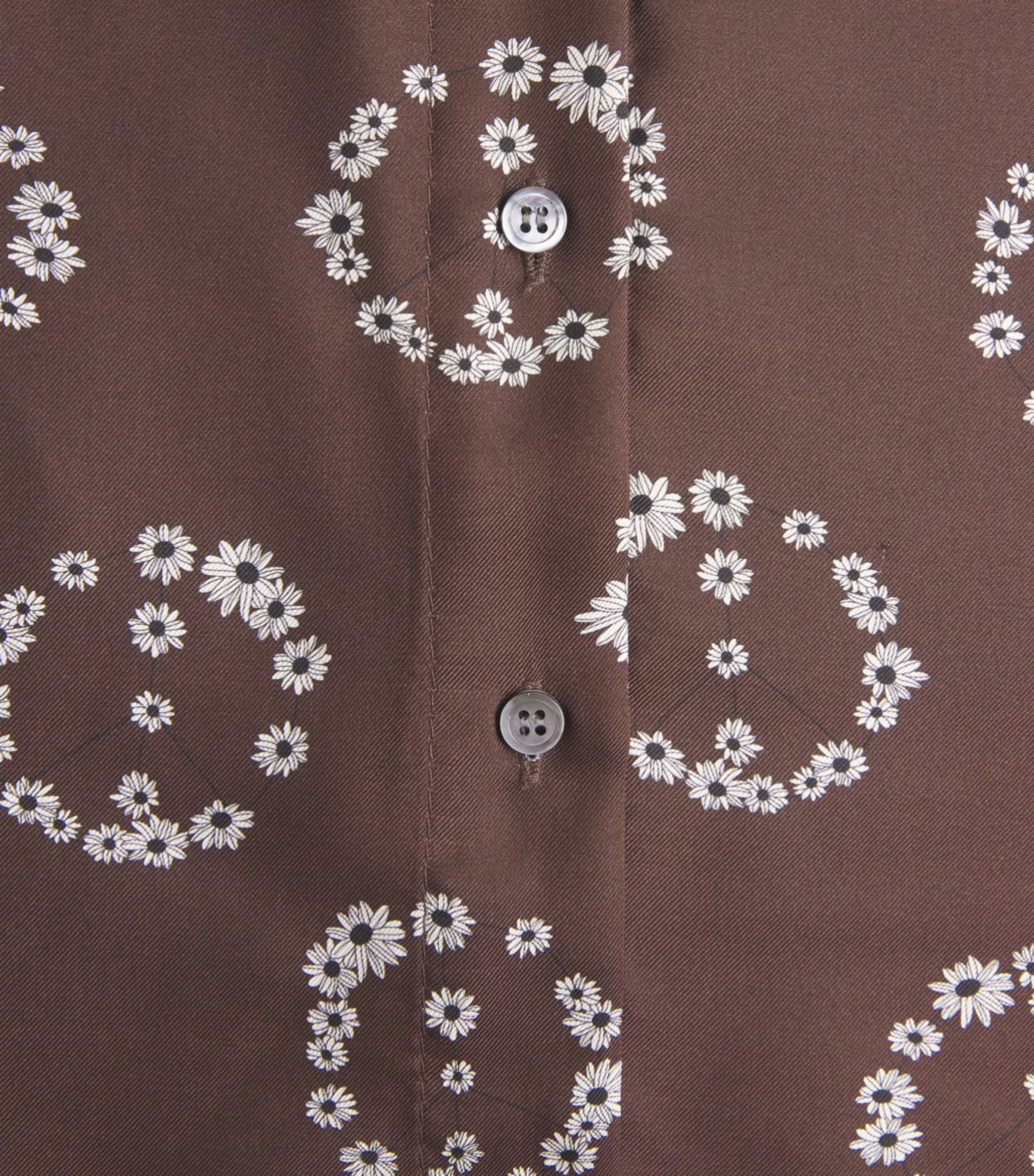 Sandro Paris Womens Silk Floral Shirt Brown Image 6