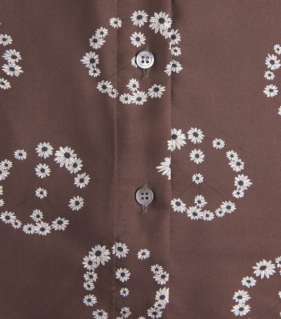 Sandro Paris Womens Silk Floral Shirt Brown Image 6
