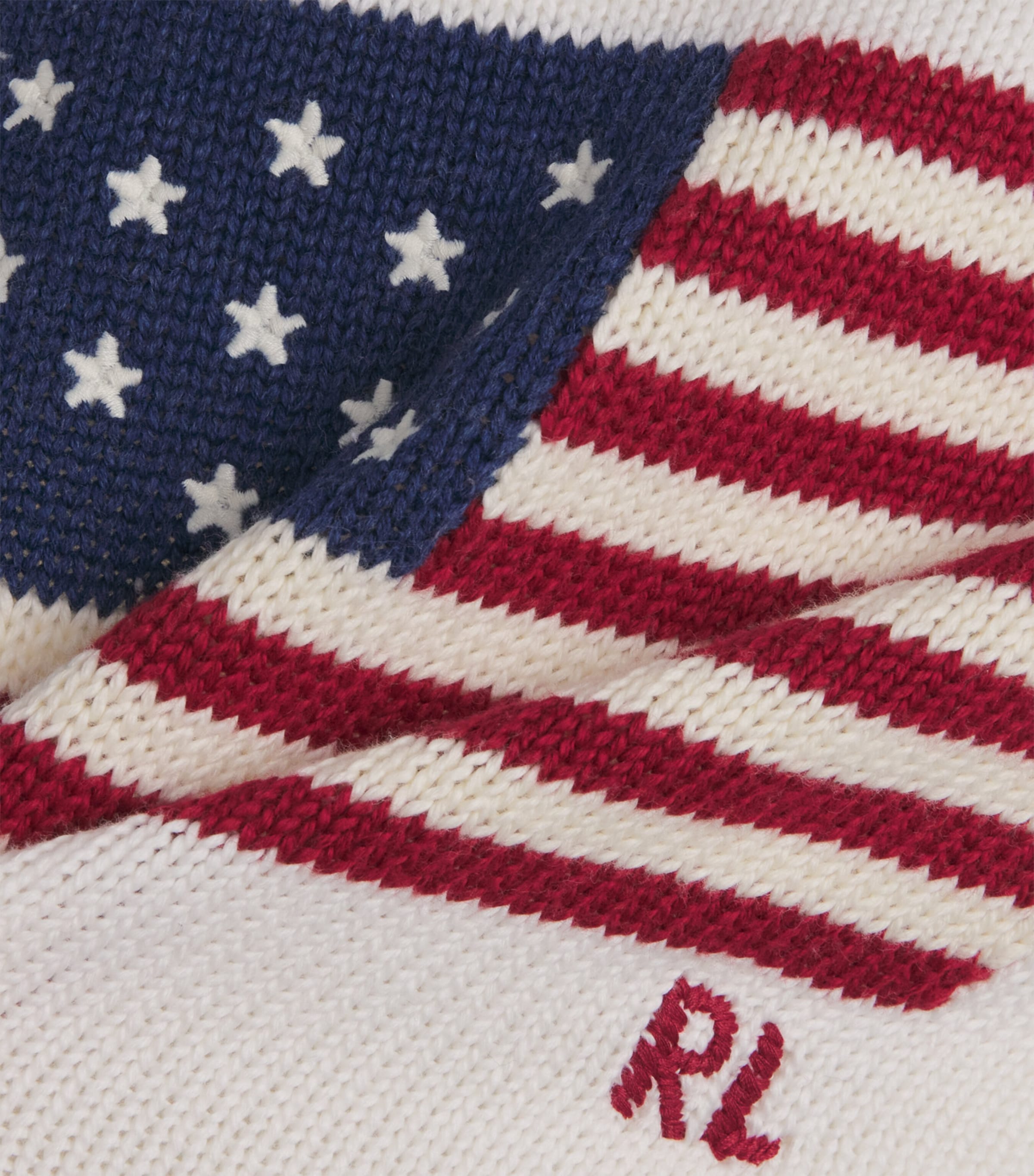 Polo Ralph Lauren Mens American Flag Sweater Deckwash White Image 6