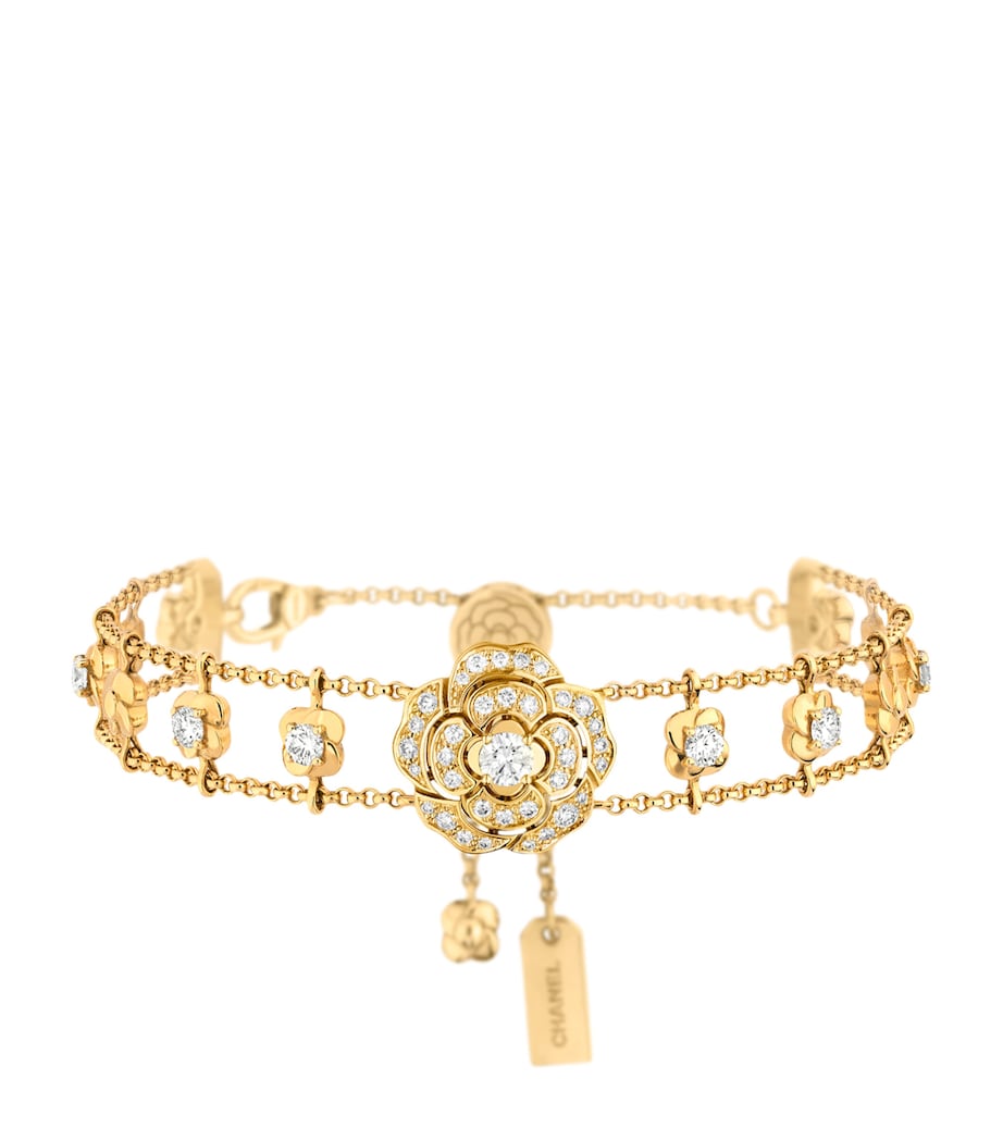 Yellow Gold and Diamond Bouton de Camélia Supple Bracelet YELLOW Image 1