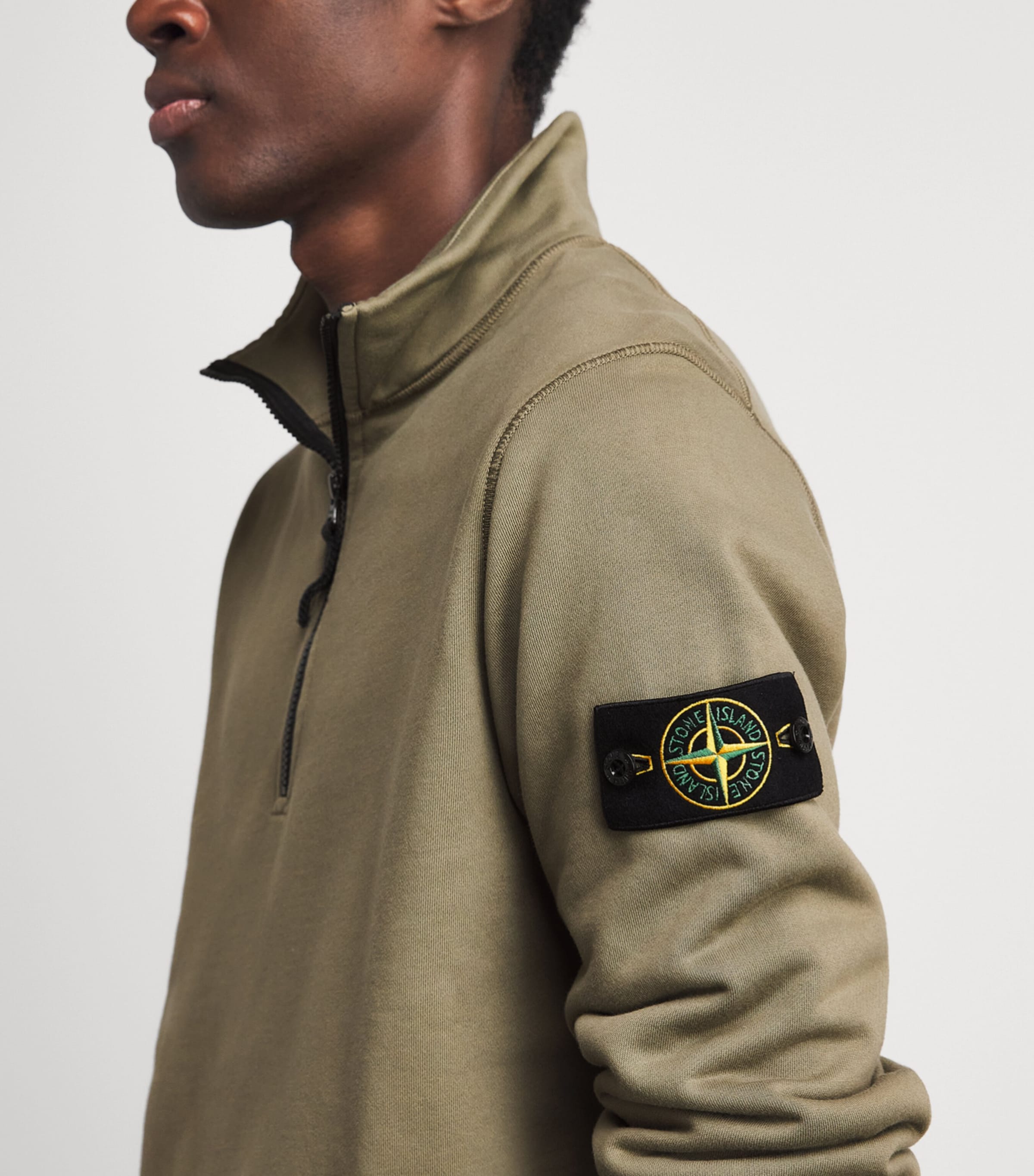 Stone Island Mens Cotton Half-Zip Compass Sweatshirt Image 3