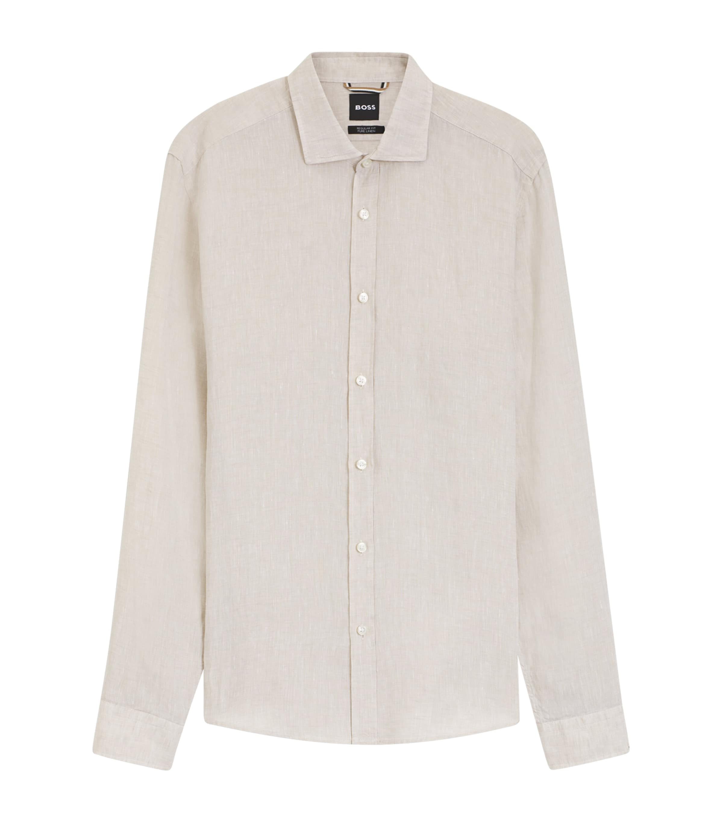 BOSS Mens Linen Regular-Fit Shirt Image 1
