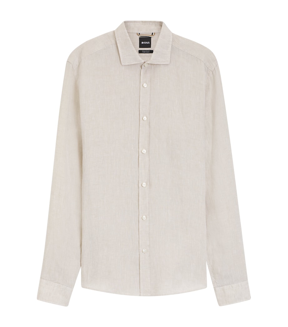 BOSS Mens Linen Regular-Fit Shirt Image 1