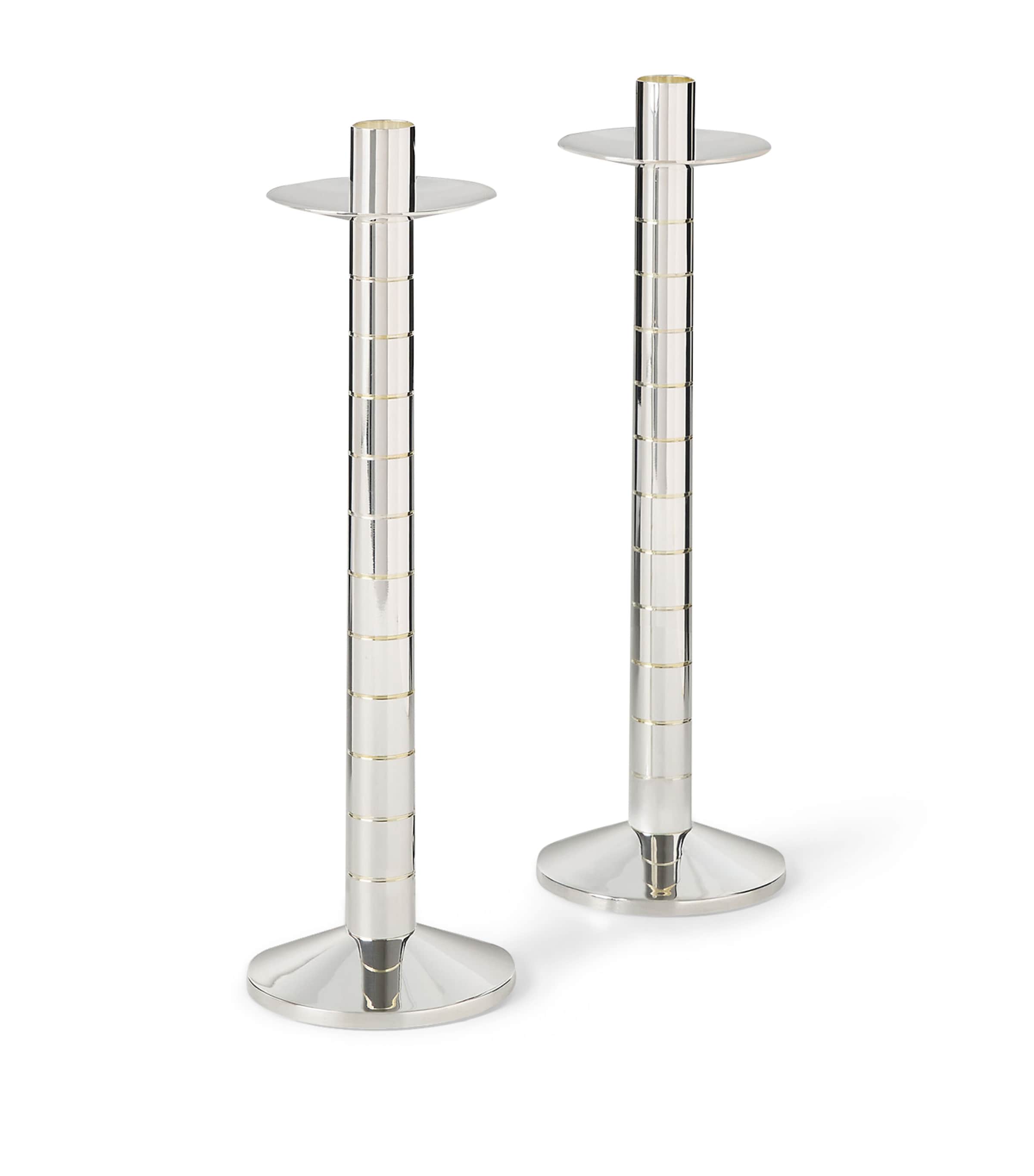 Polo Ralph Lauren Set Of 2 Montgomery Candlesticks In Black