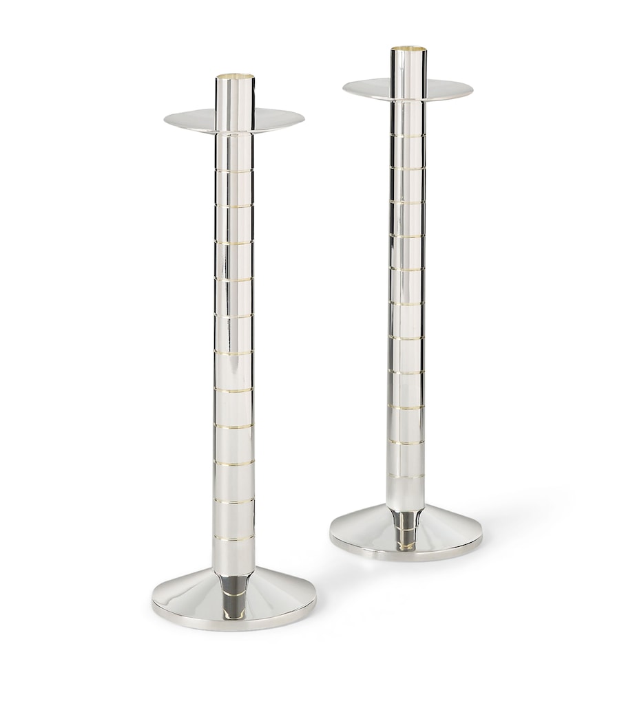 Set of 2 Montgomery Candlesticks SILVER Image 1