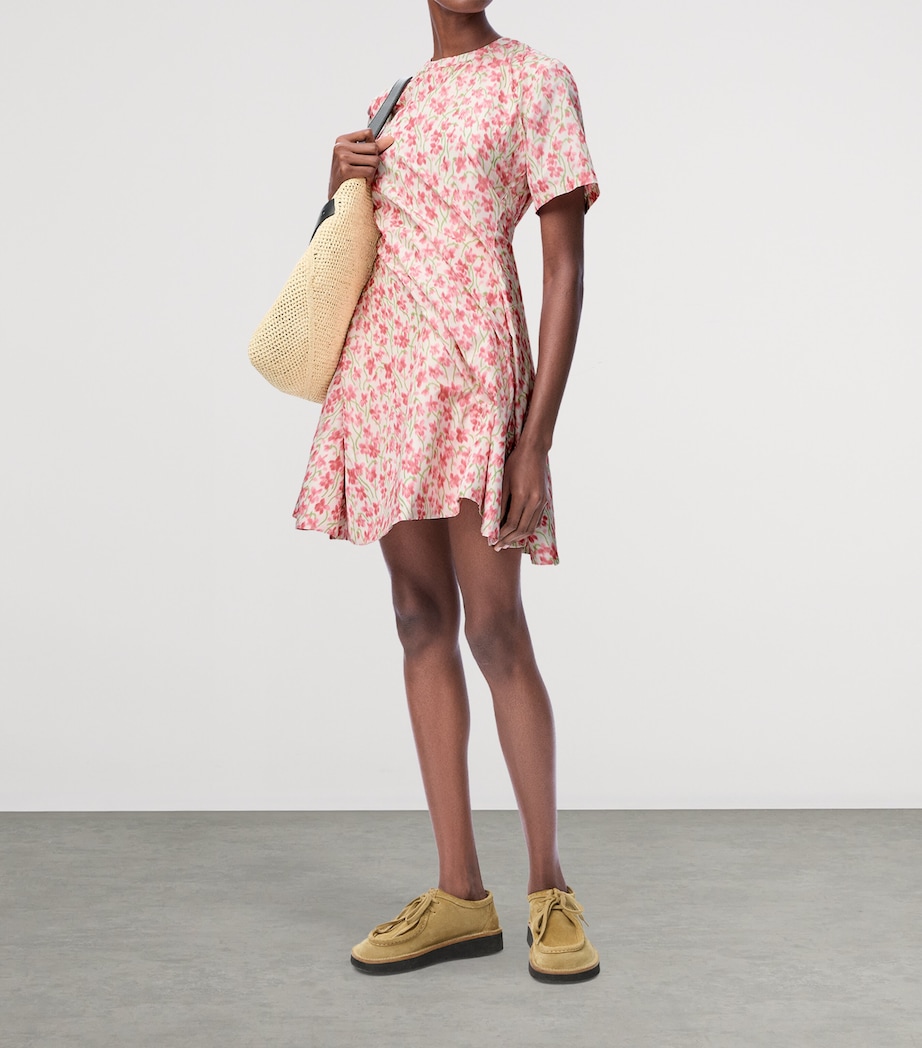Floral Twisted Mini Dress WHITE/PINK Image 2