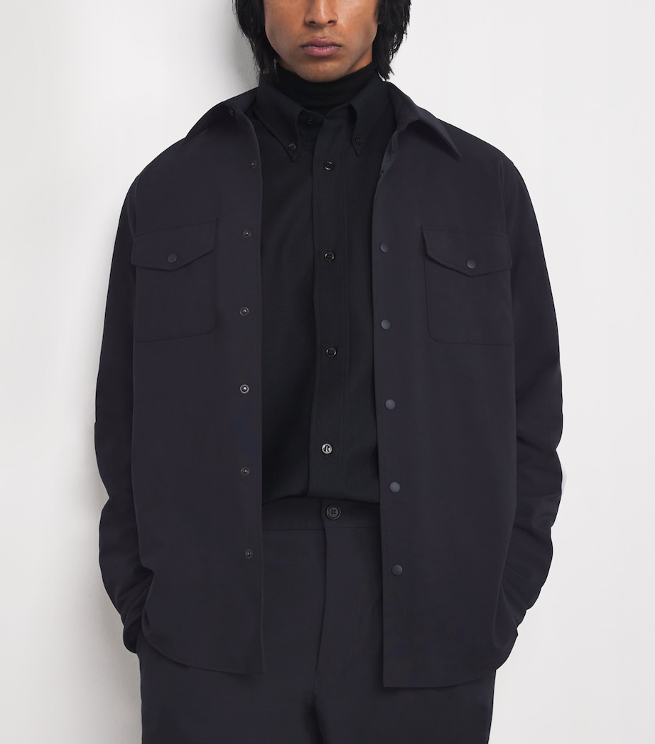 Technical Stud-Fastened Overshirt 01098 - NAVY Image 6