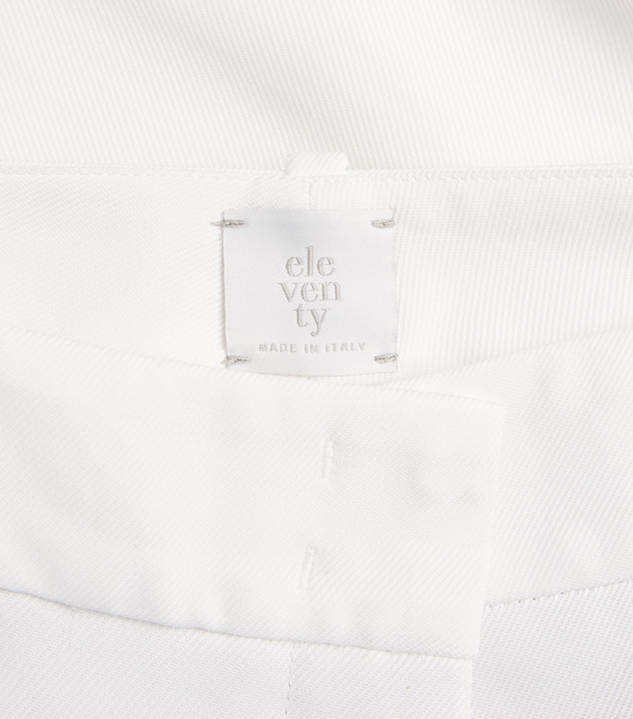 Eleventy Womens Wool-Blend New York Trousers Bianco Image 6