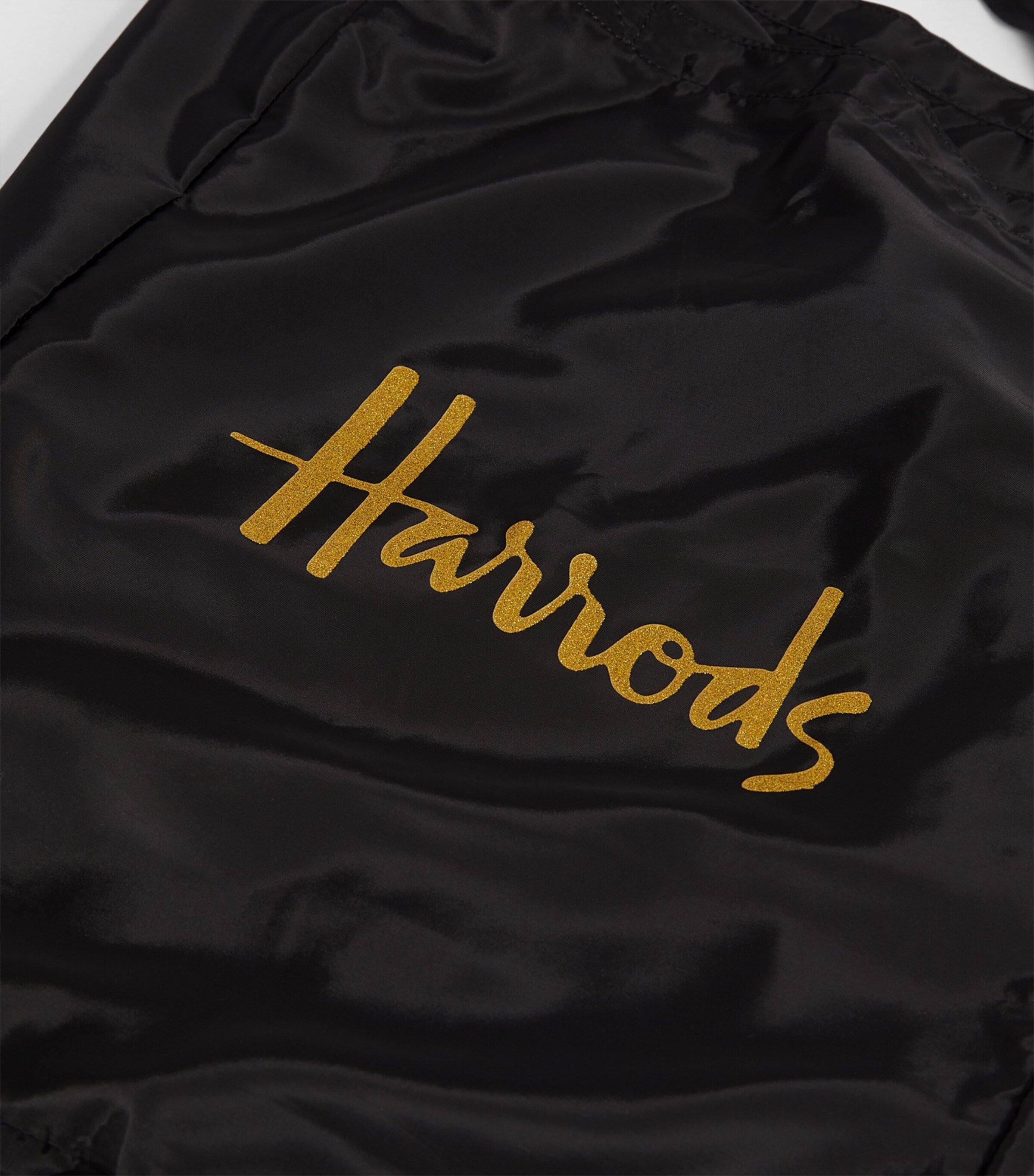 Harrods Recycled Logo Pocket Shopper Bag Black Image 7