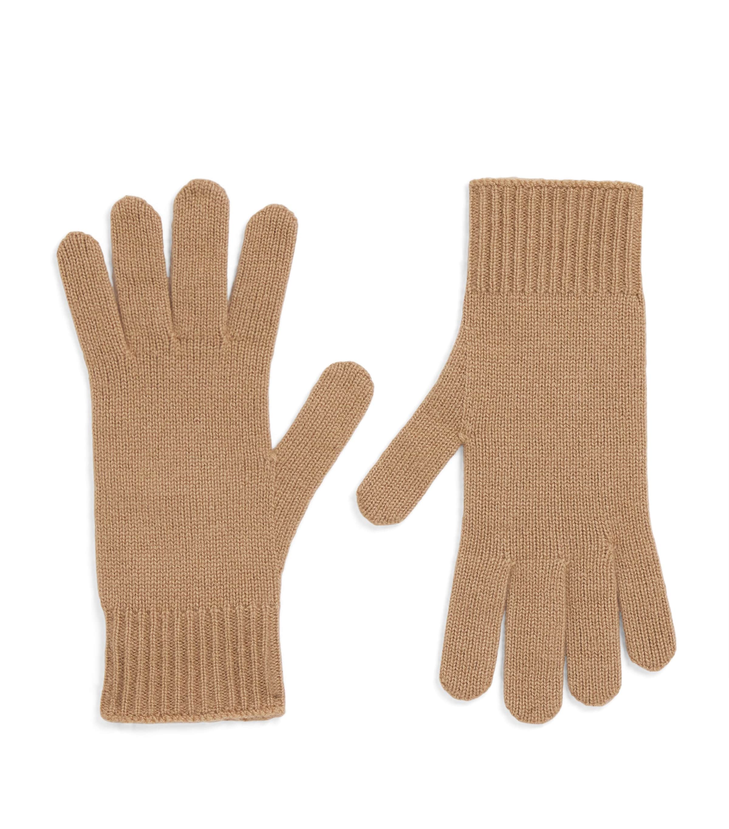 Weekend Max Mara Cashmere Monogram Gloves In Sand