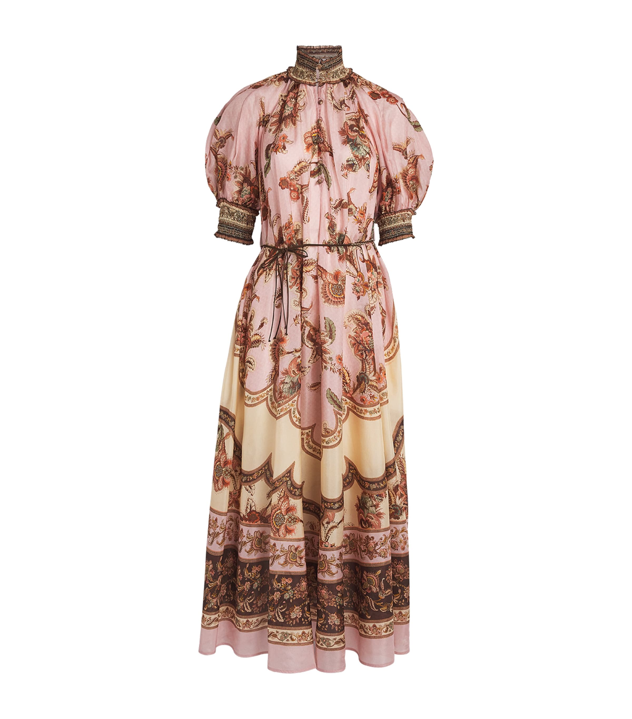 Zimmermann Womens Silk Aster Billow Midi Dress Mauve Jacobean Image 1