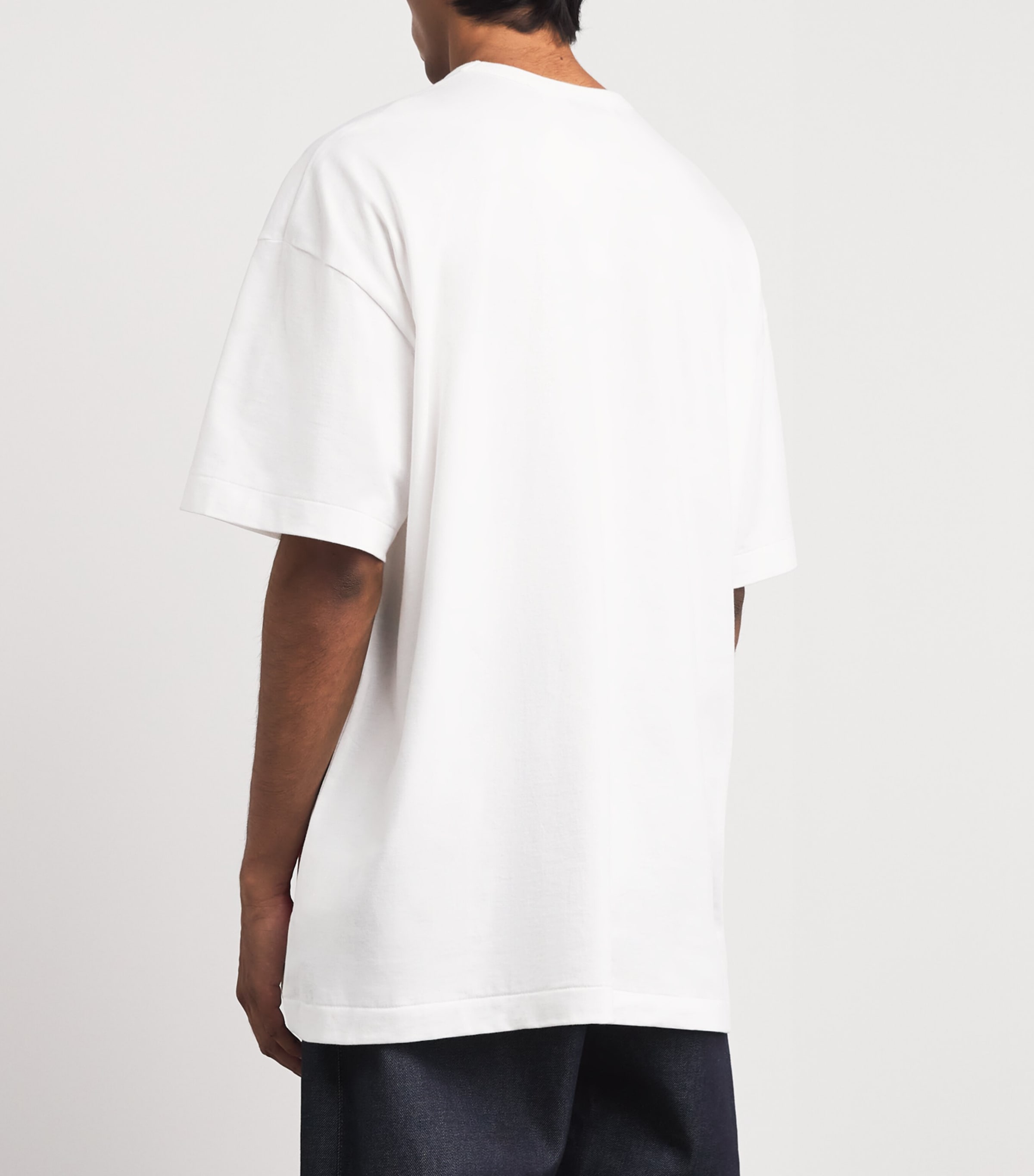 Comme Des Garçons Mens Cotton Oversized Bottom Heart T-Shirt White/red Image 5