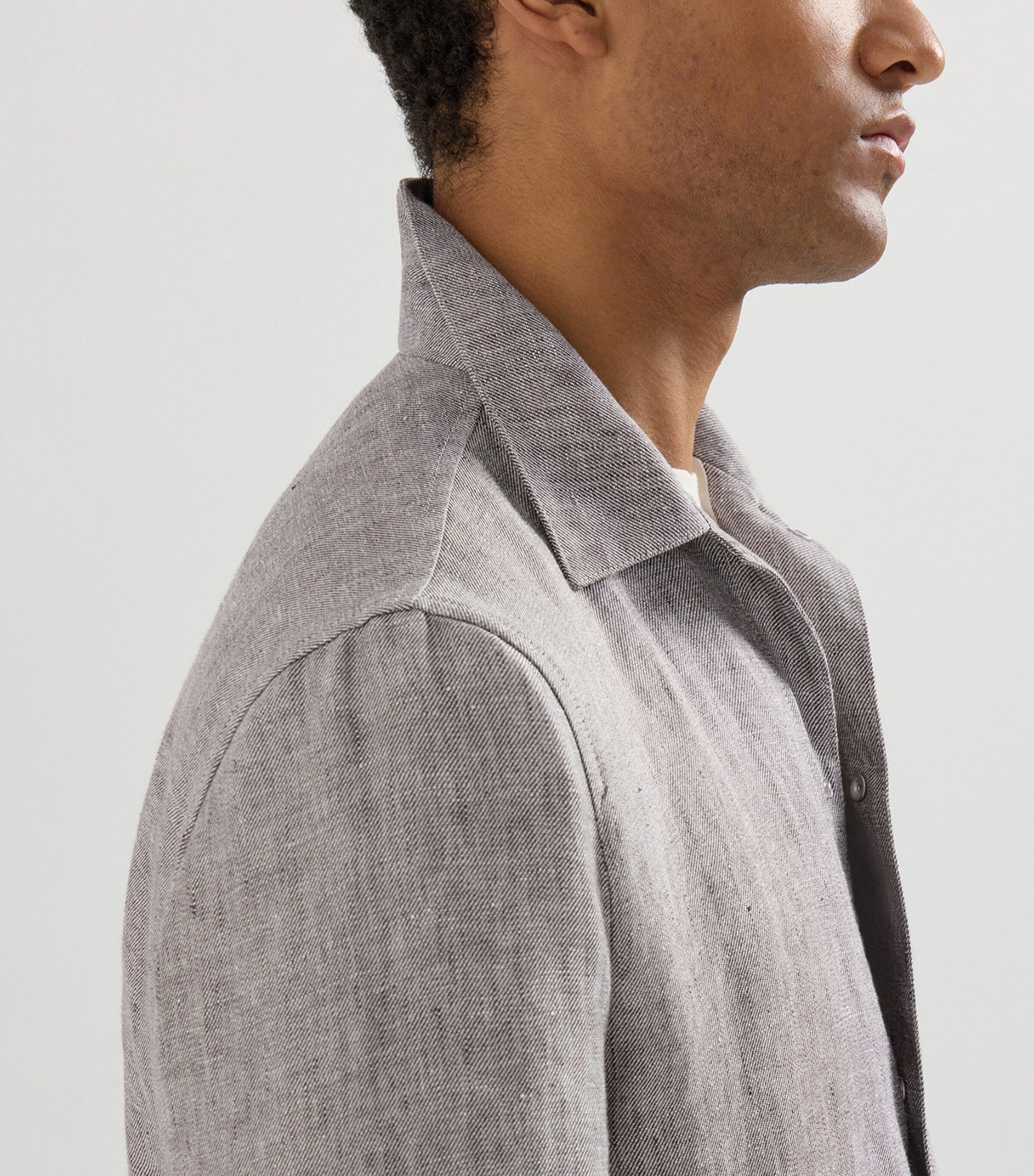 Brunello Cucinelli Mens Hemp-Linen Overshirt Image 6