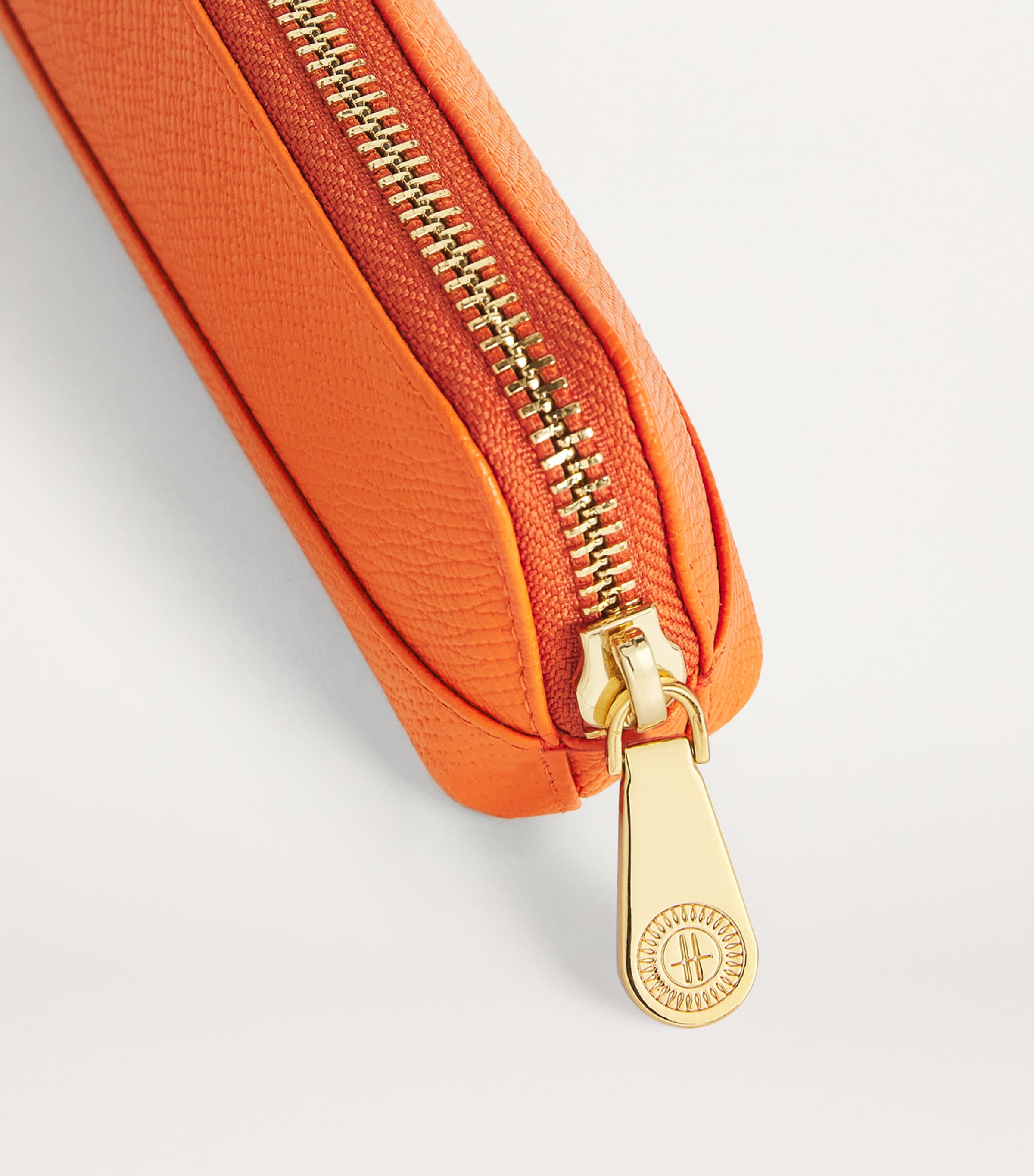 Slim Leather Pencil Case ORANGE Image 4