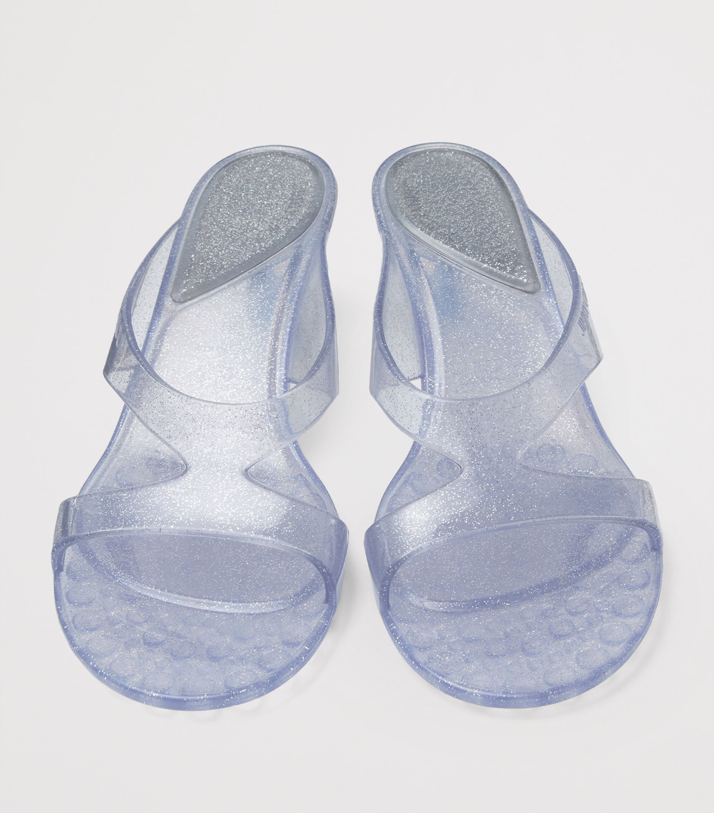 Jimmy Choo Jelly Drop 50 Glitter Heeled Mules Silver Image 4